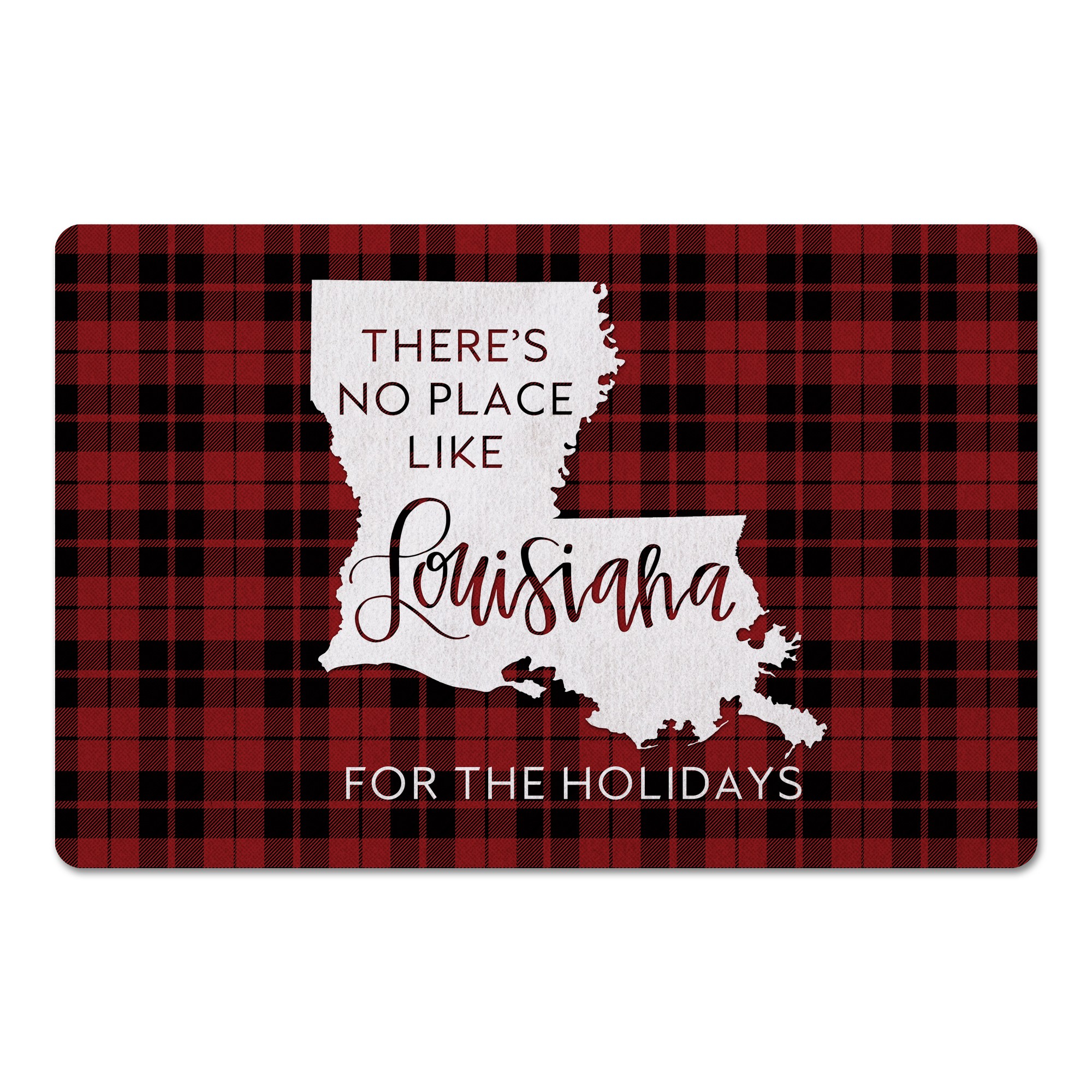 There's No Place Like Louisiana For the Holidays 27x18 Floor Mat