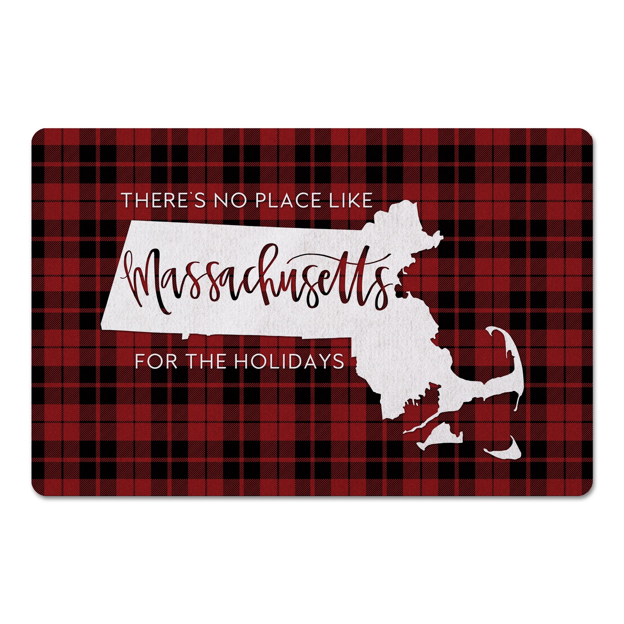 There's No Place Like Massachusetts For the Holidays 27x18 Floor Mat