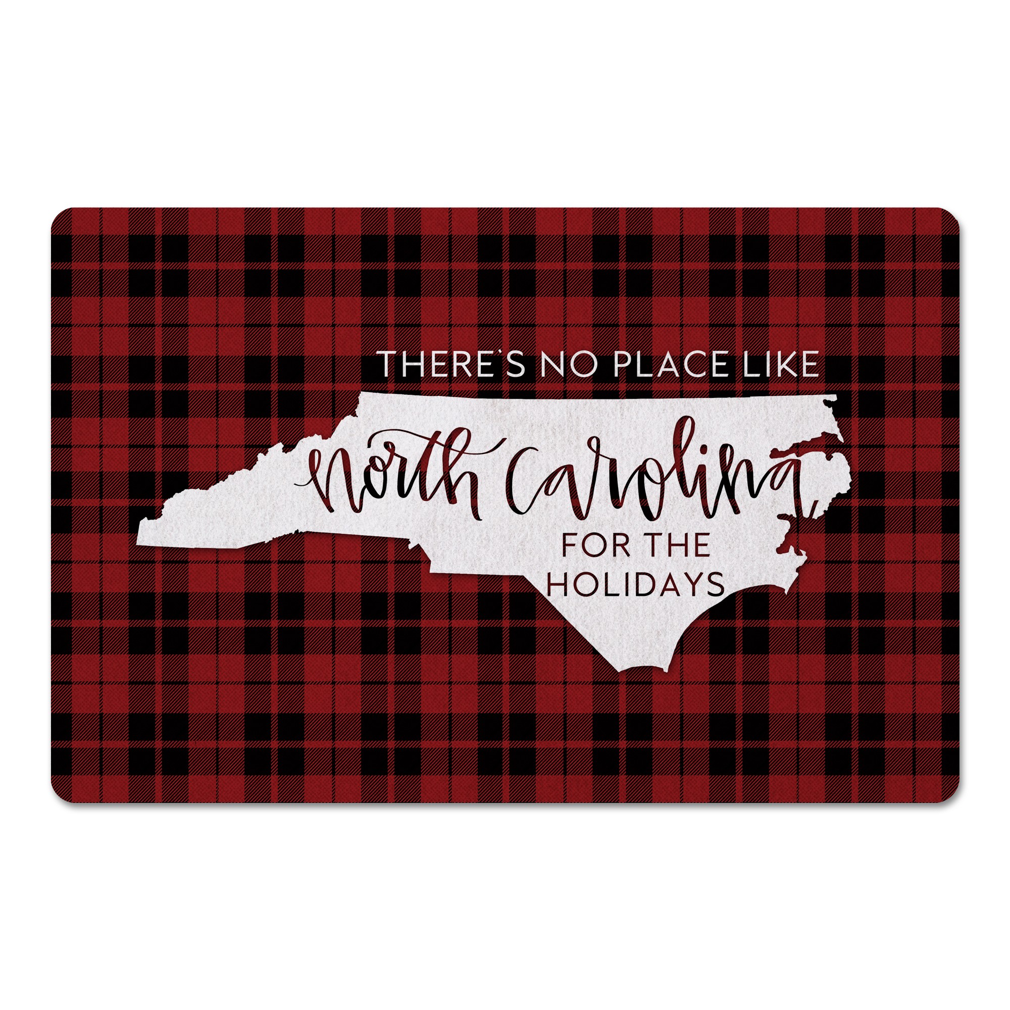 There's No Place Like North Carolina For the Holidays 27x18 Floor Mat