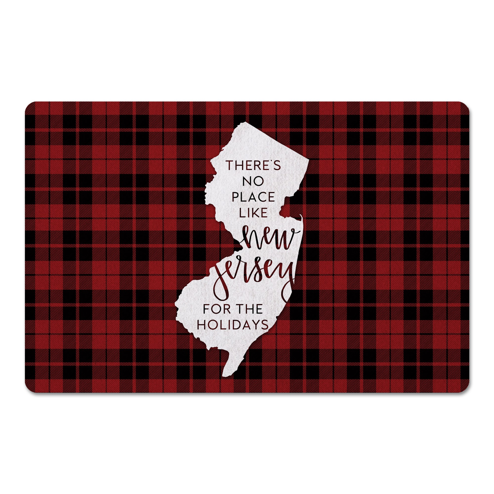 There's No Place Like New Jersey For the Holidays 27x18 Floor Mat
