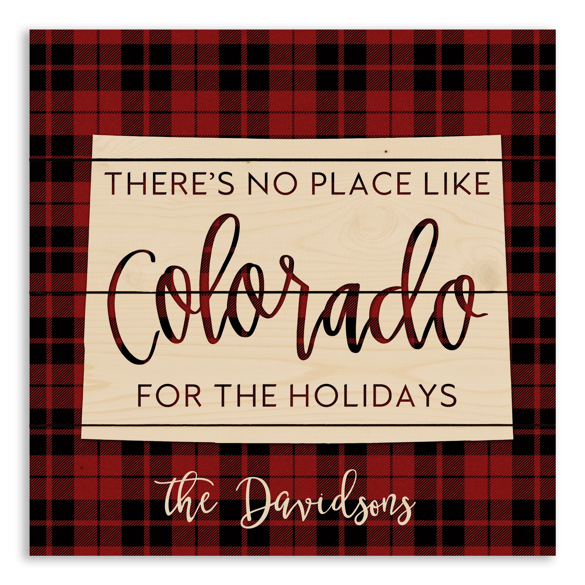 There's No Place Like Colorado For the Holidays 14x14 Personalized Pallet Wood Art