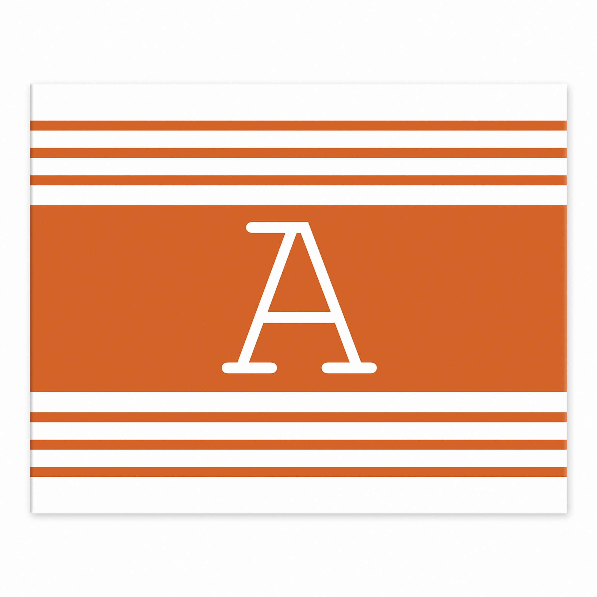 Orange Farmhouse Stripes 8x10 Personalized Tabletop Canvas