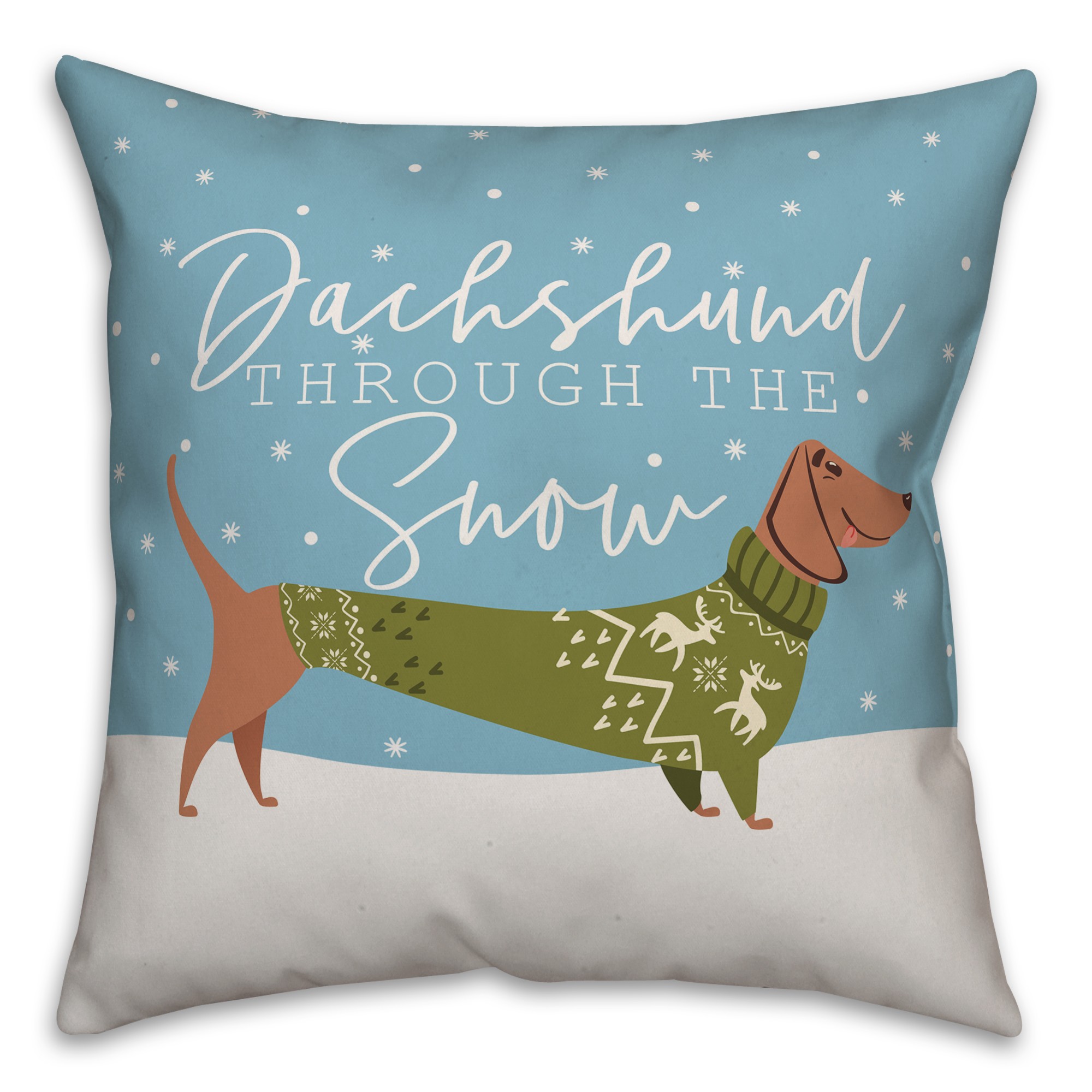 Dachshund Through the Snow Pillow