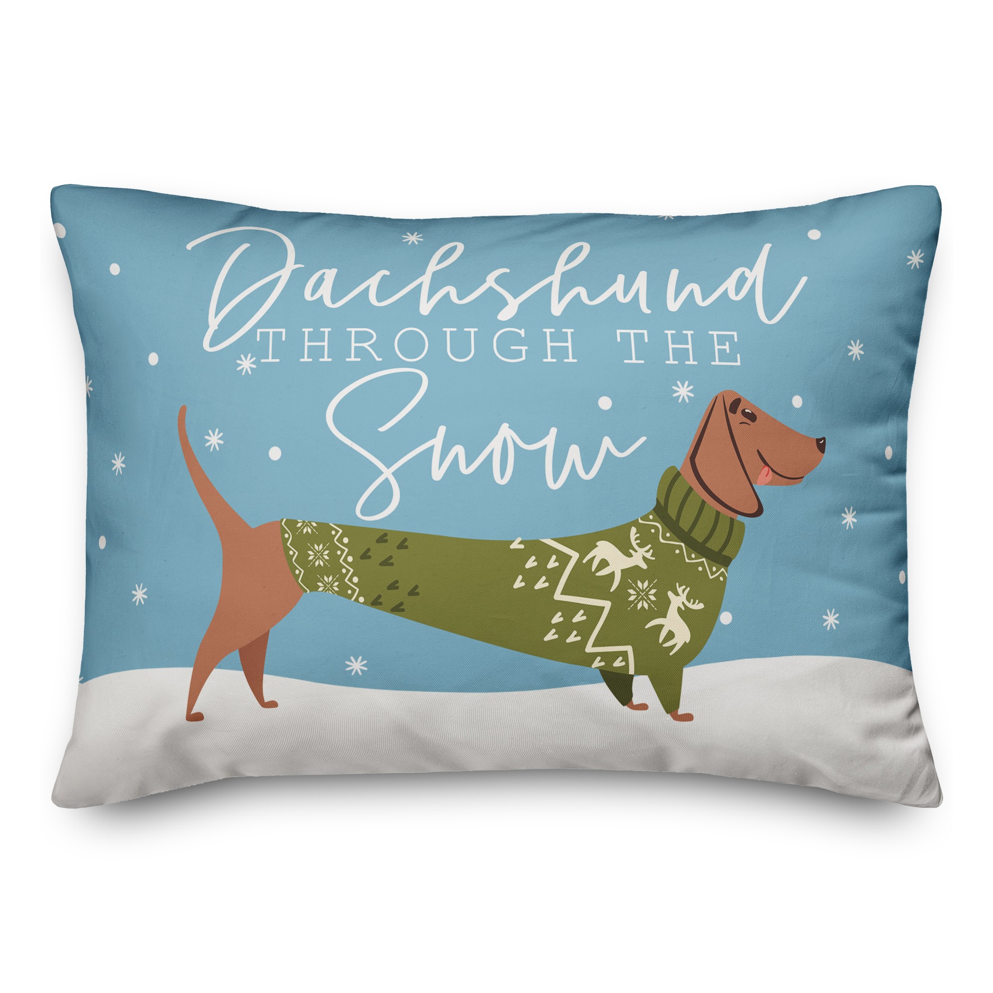 Dachshund Through the Snow Pillow