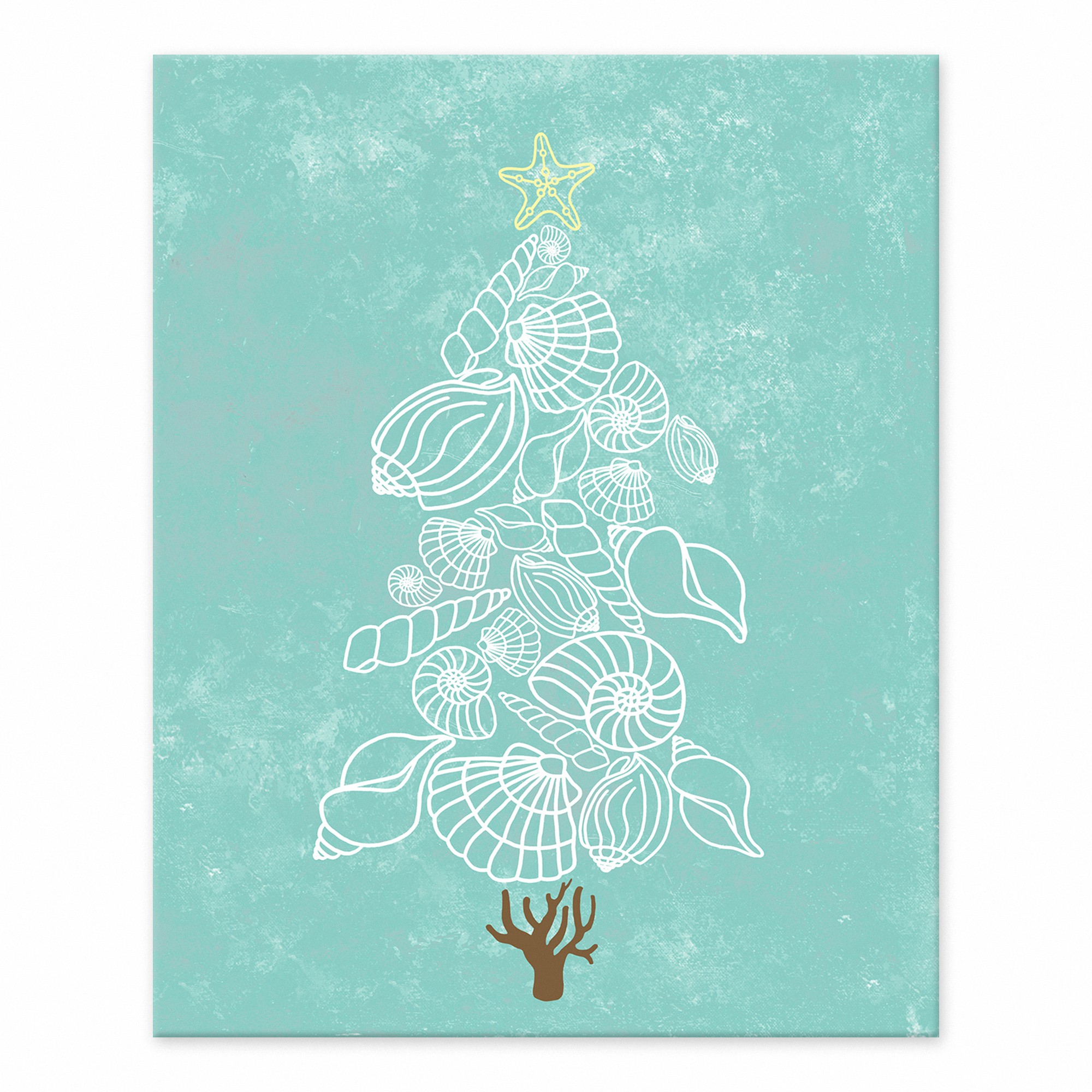 Sea Shell Christmas Tree 8x10 Tabletop Canvas