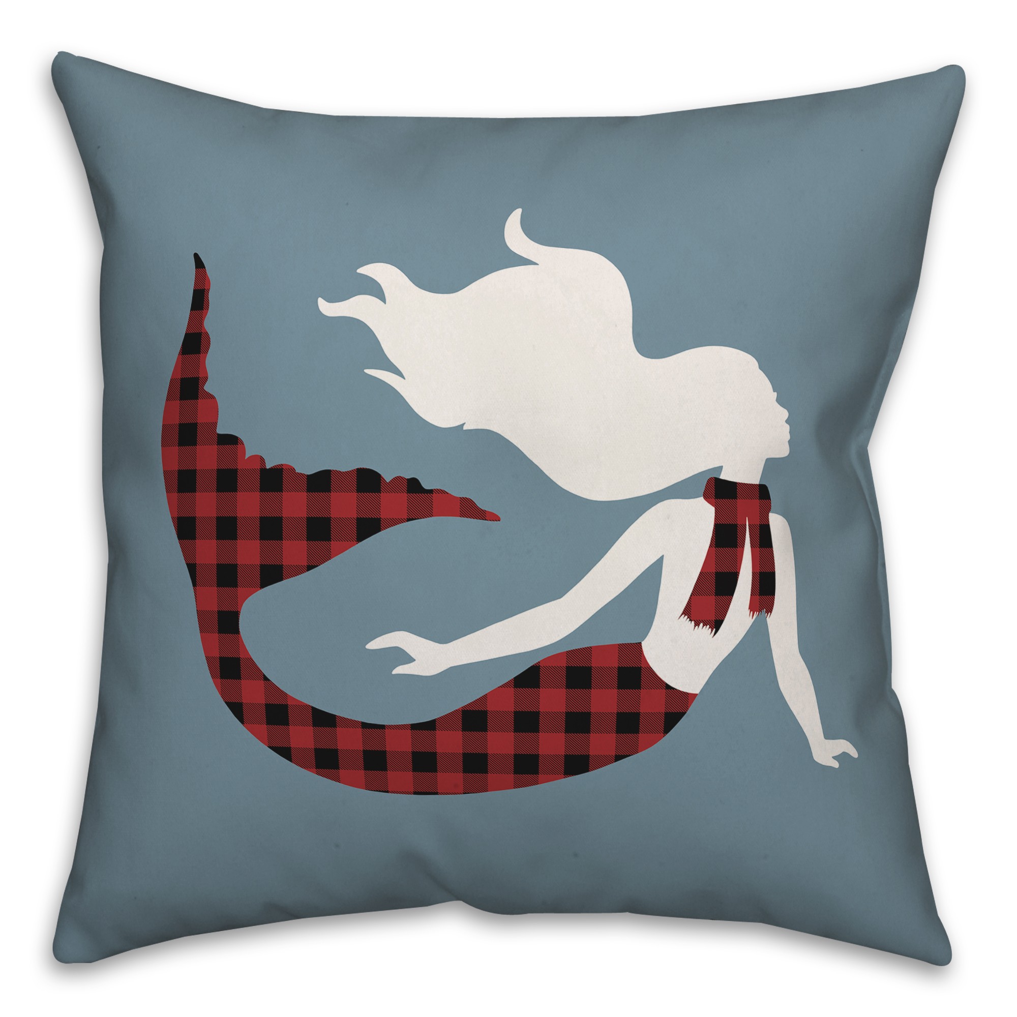 Buffalo Check Mermaid Pillow