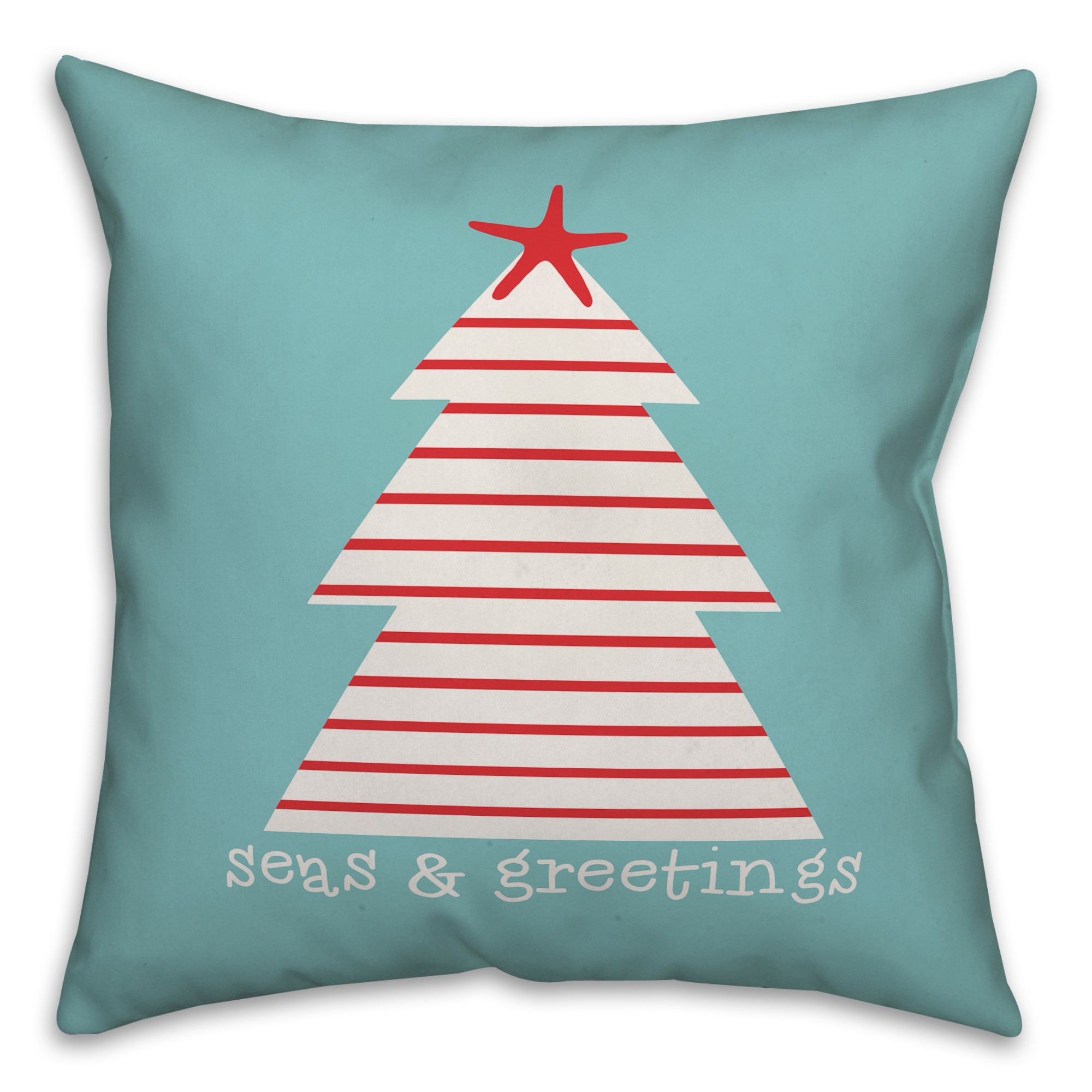 Nautical Stripes Christmas Tree Pillow