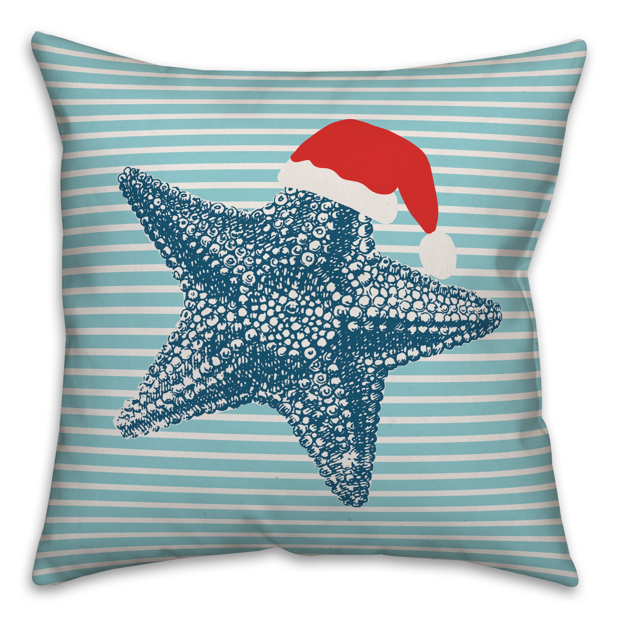 Santa Hat Starfish Pillow