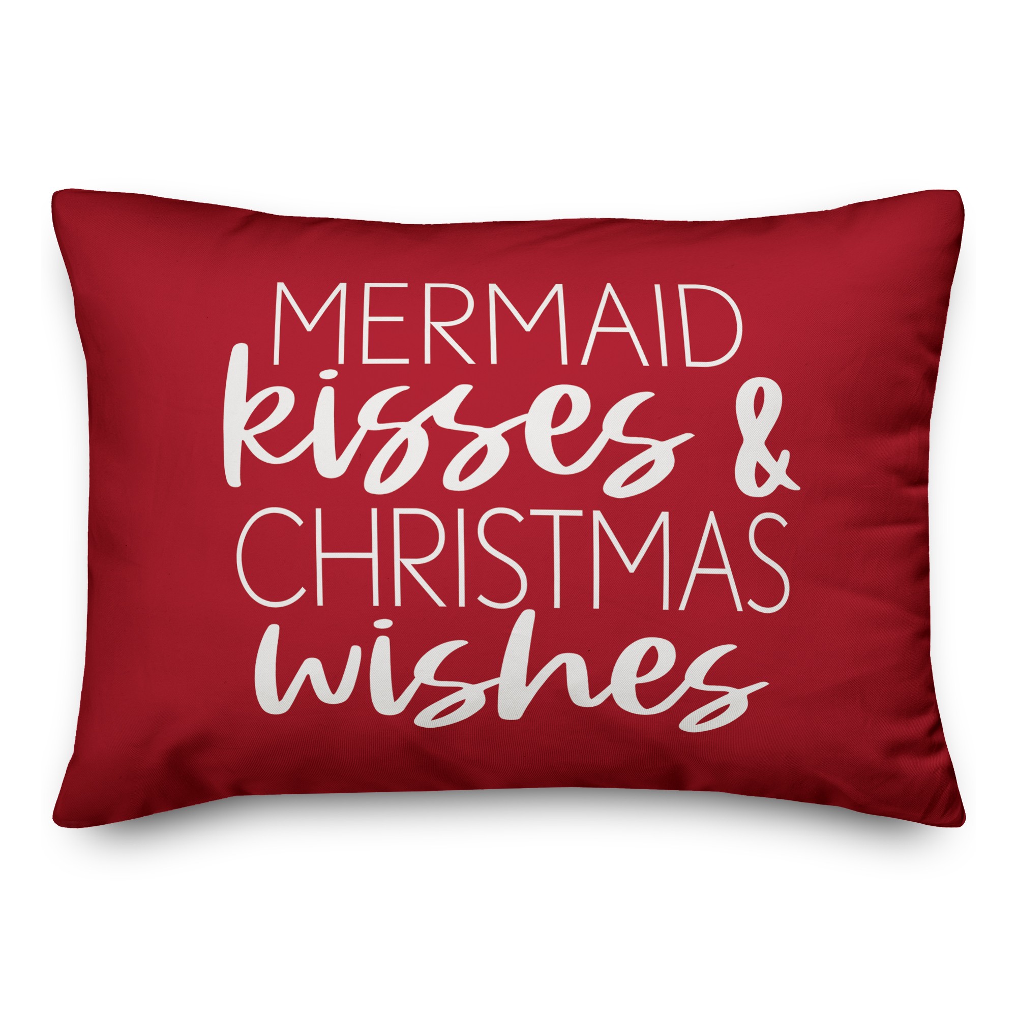 Mermaid Kisses and Christmas Wishes Pillow