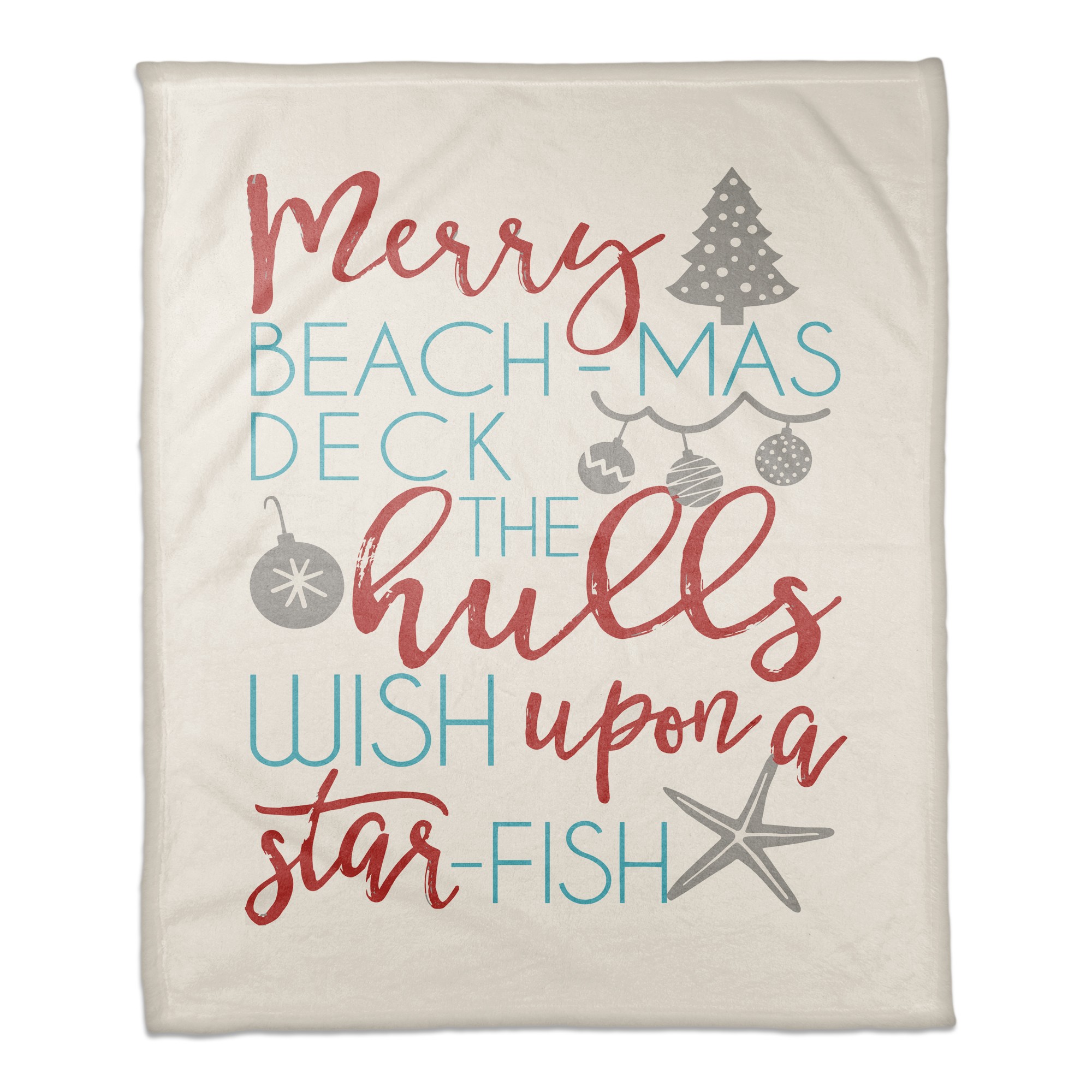 Coastal Christmas Phrases 50x60 Throw Blanket