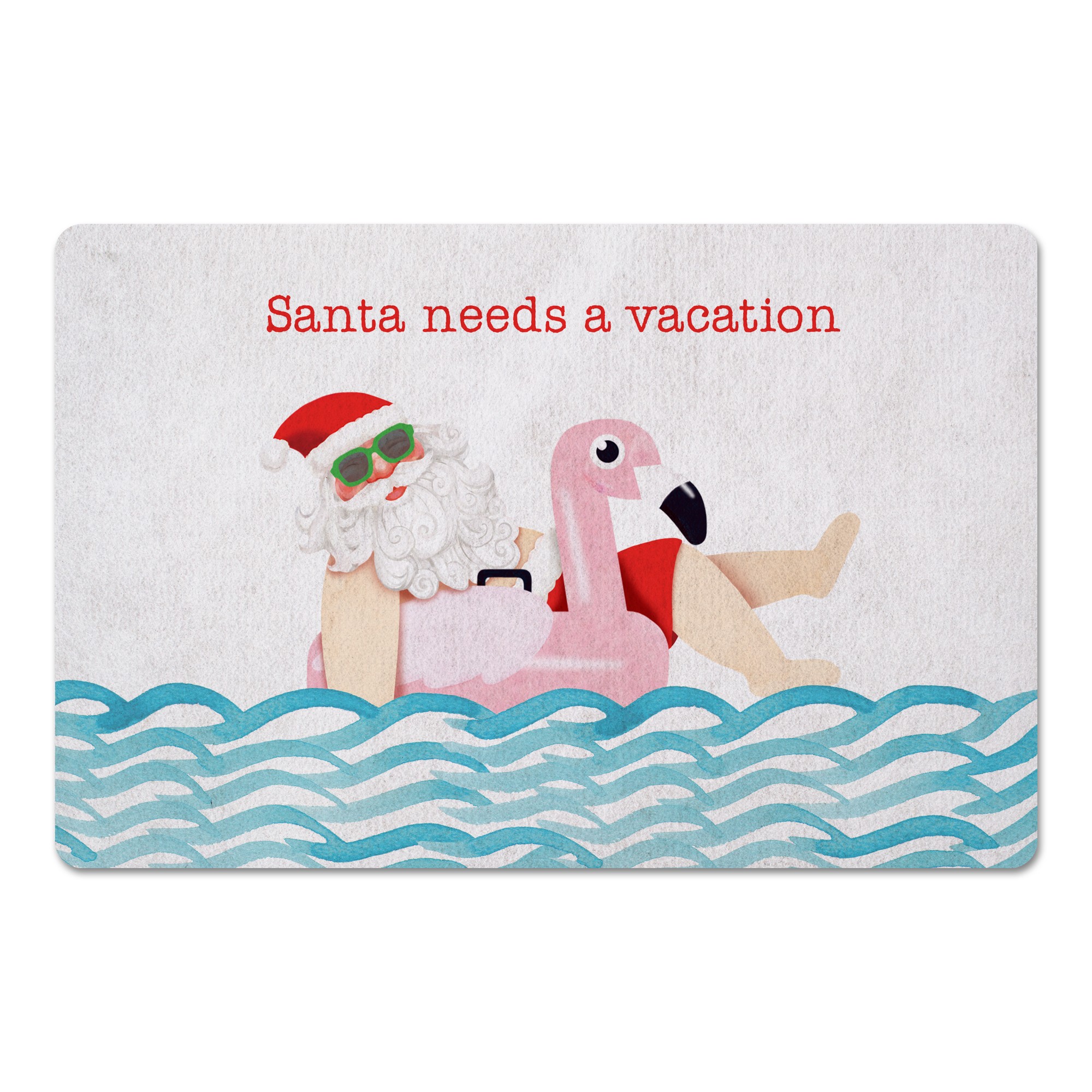 Santa Needs a Vacation 27x18 Floor Mat