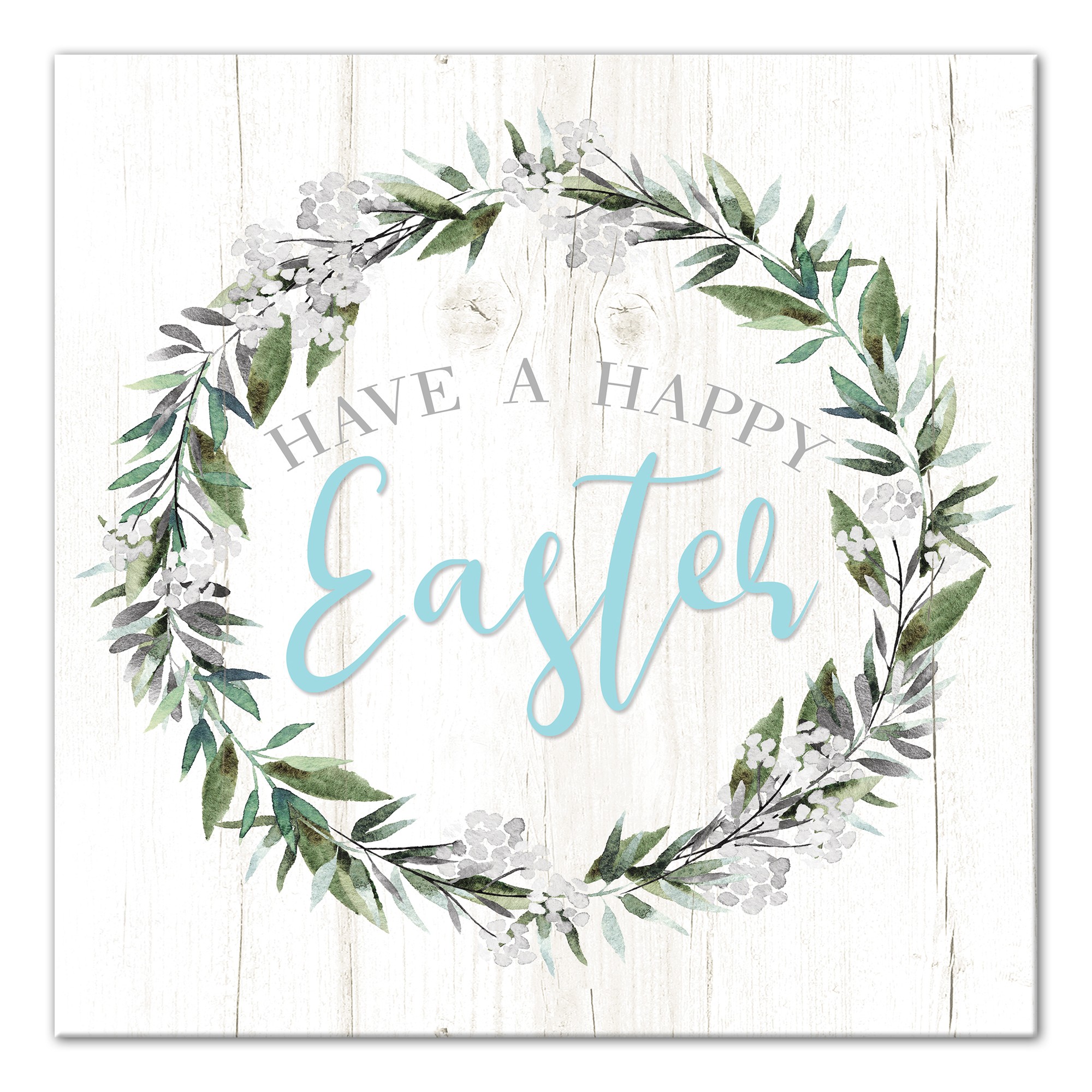 Happy Easter Wreath 16x16 Canvas Wall Art