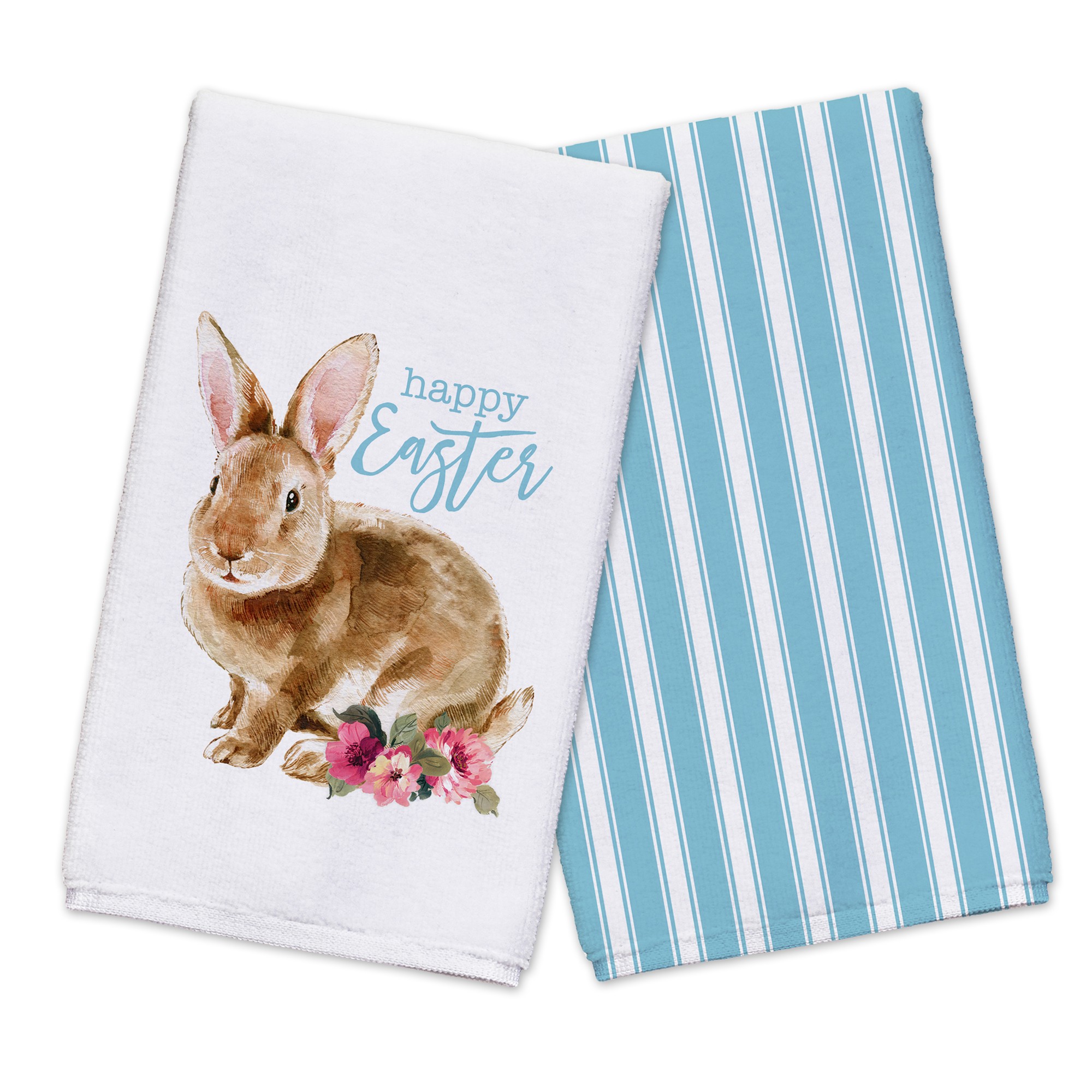 Watercolor Floral Bunny  Textiles Collection