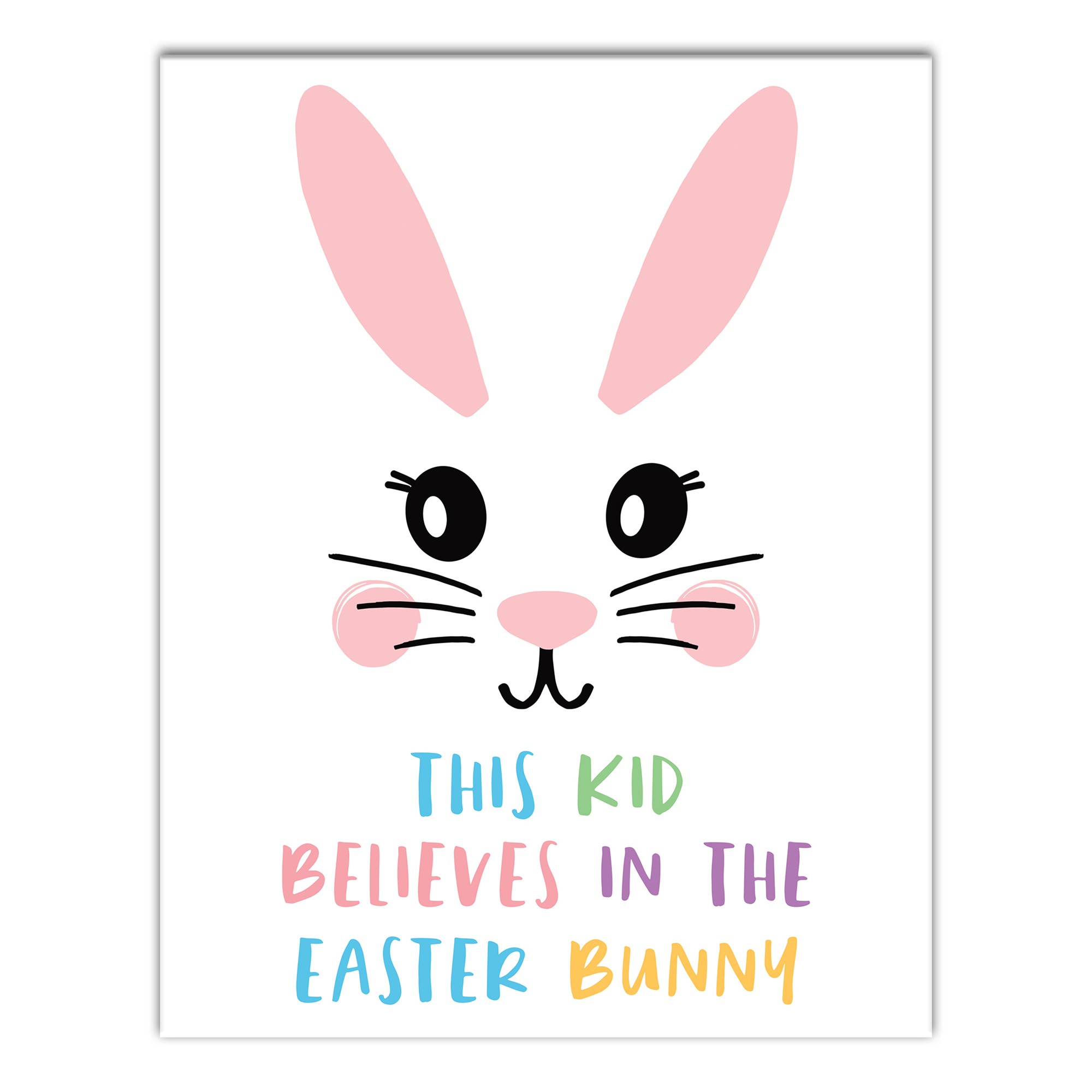 This Kid Believes in The Easter Bunny 11x14 Canvas Wall Art
