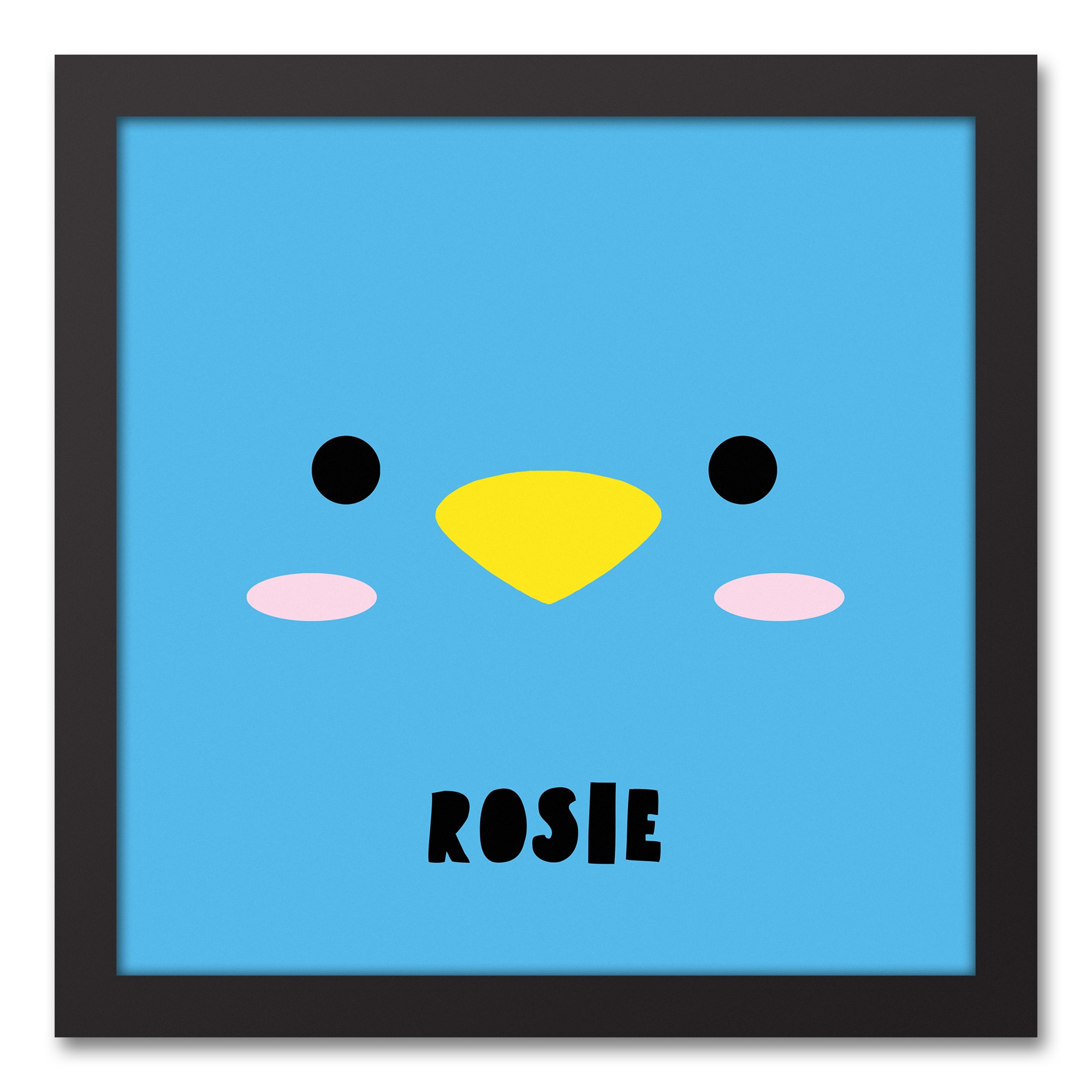 Blue Bird Face Friend Wall Art