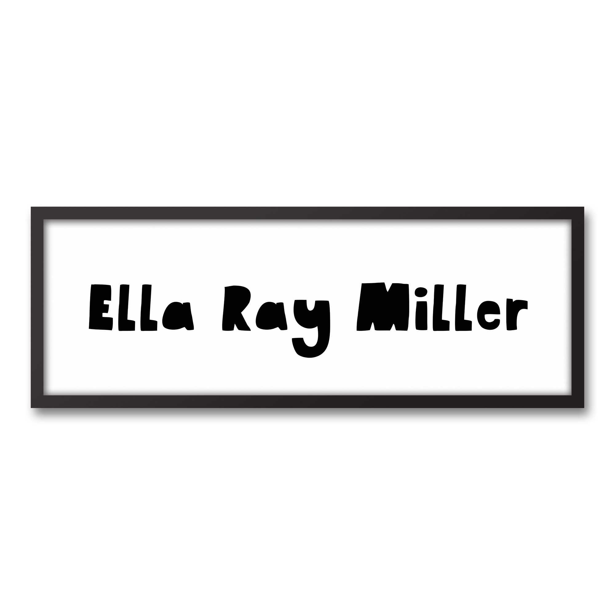Full Name 12x36 Personalized Black Framed Canvas