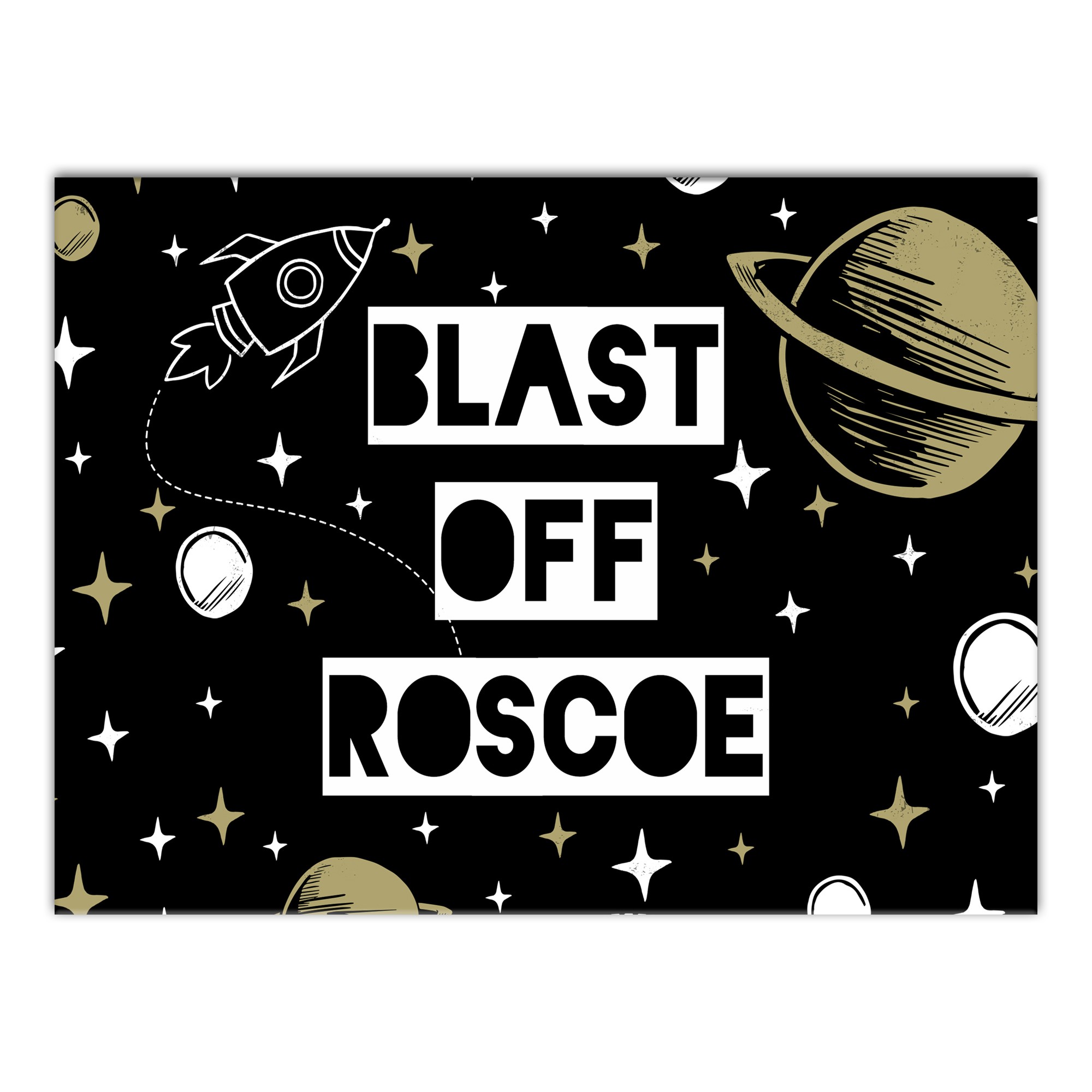 Blast Off 12x16 Personalized Canvas Wall Art