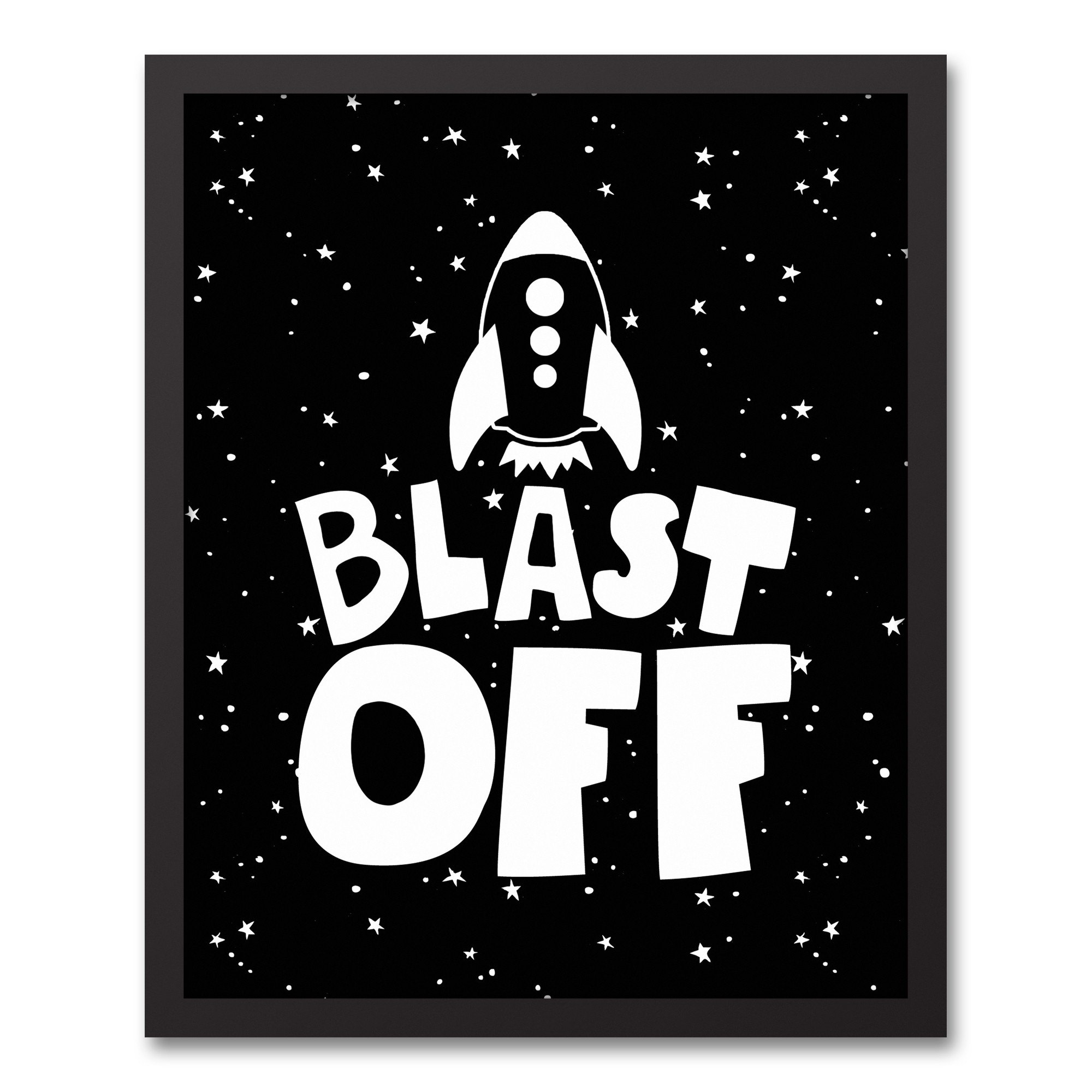 Blast Off Black and White Wall Art