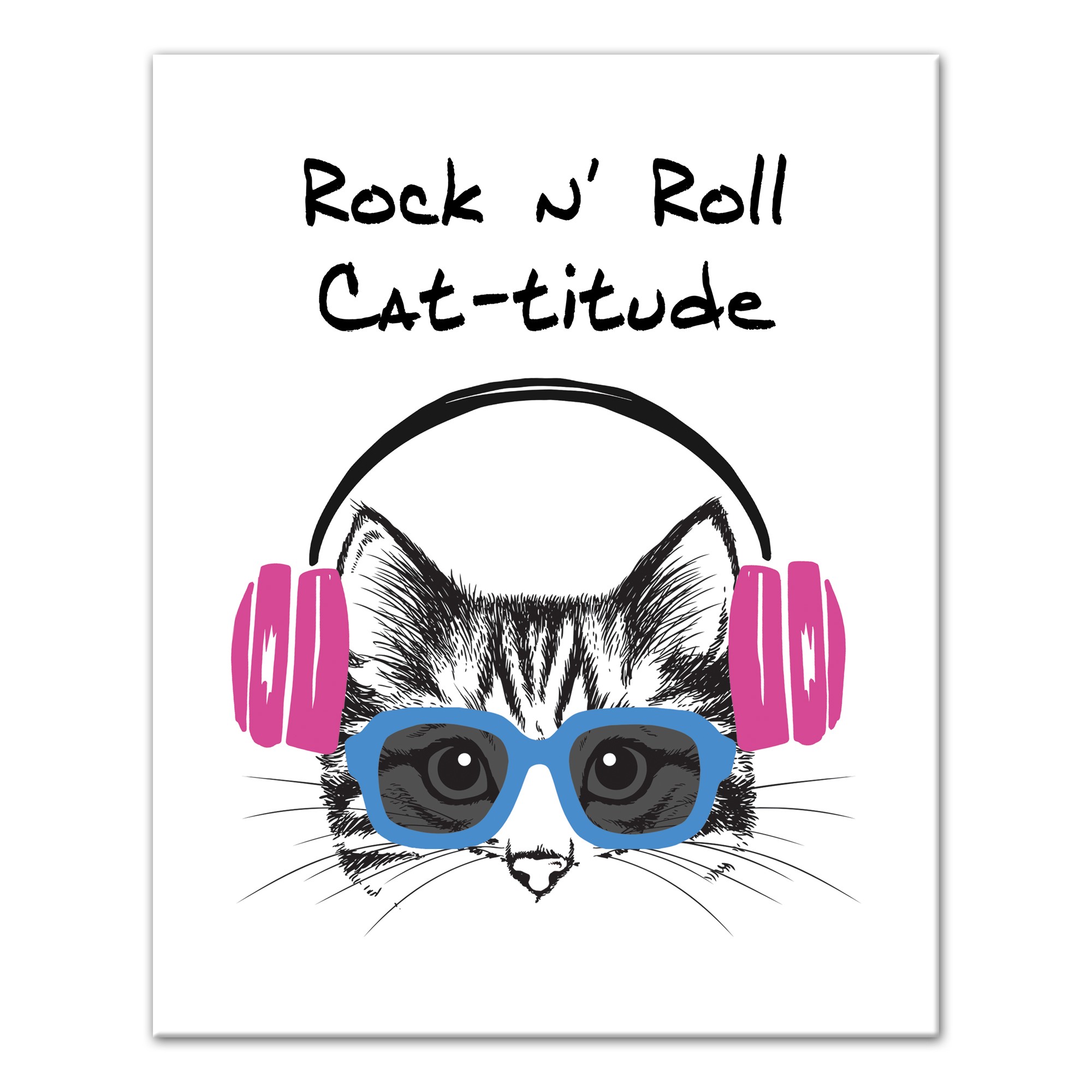 Pink Rock N' Roll Cattitude Wall Art