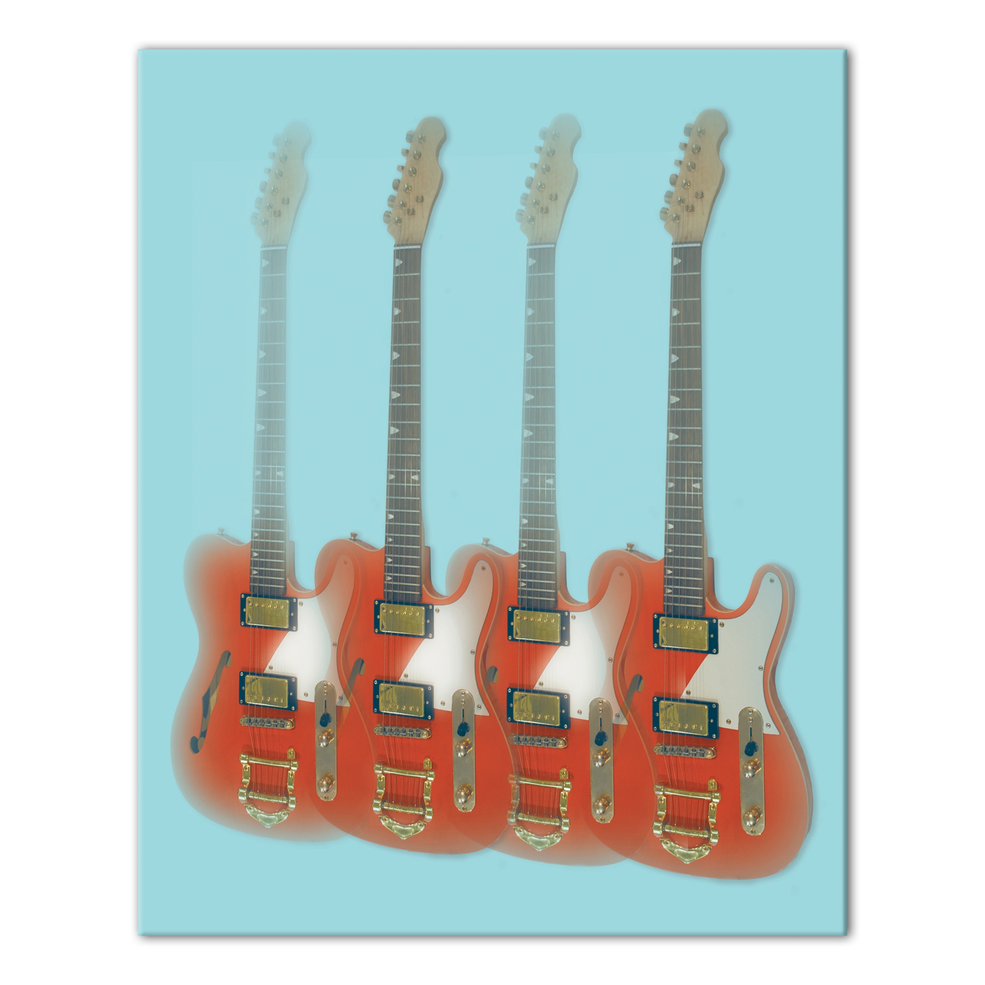 Dreamy Red Guitars Wall Art