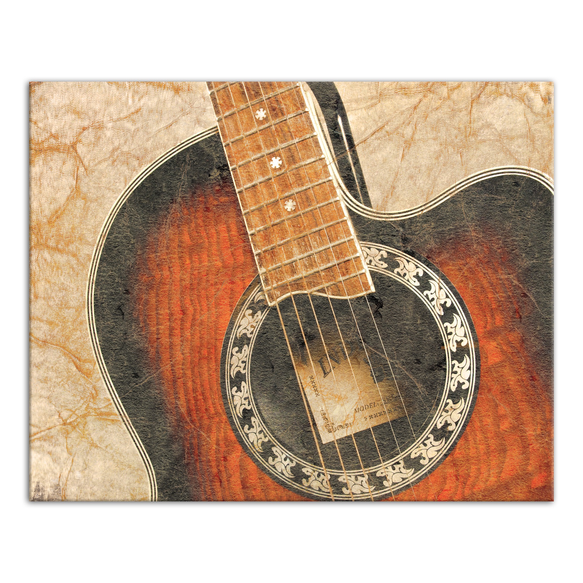 Brown Vintage Guitar Wall Art