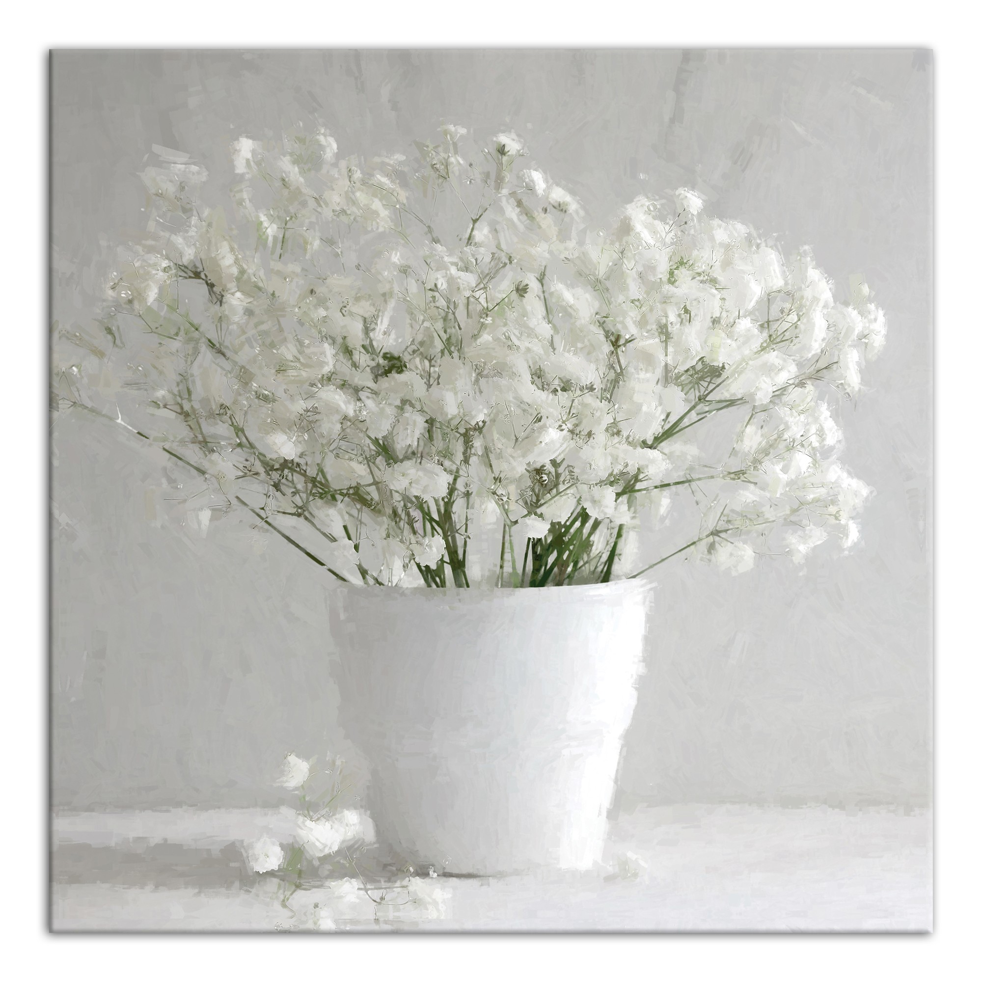 White Petals 24x24 Canvas Wall Art