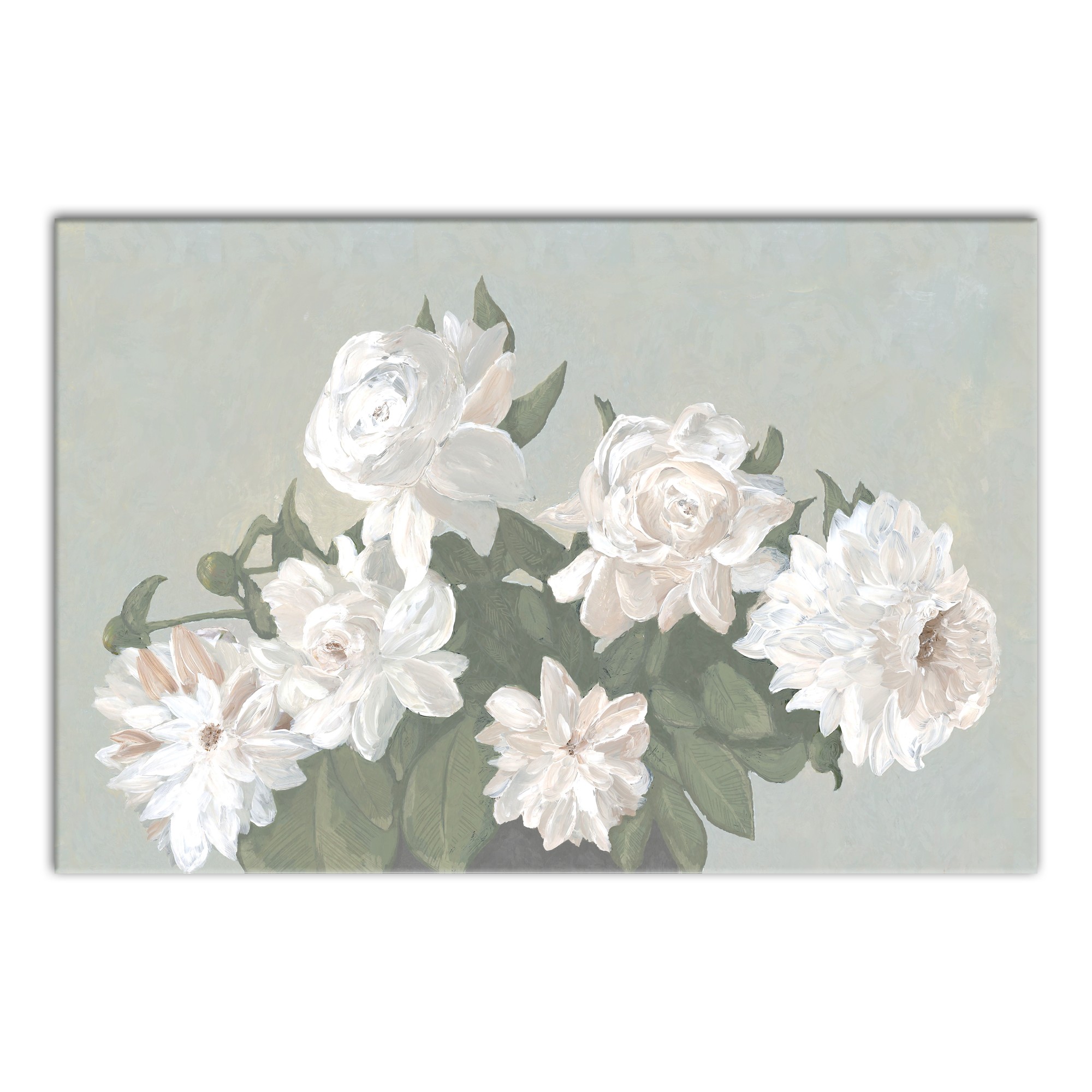 Dusty Blue Flowers 24x36 Canvas Wall Art