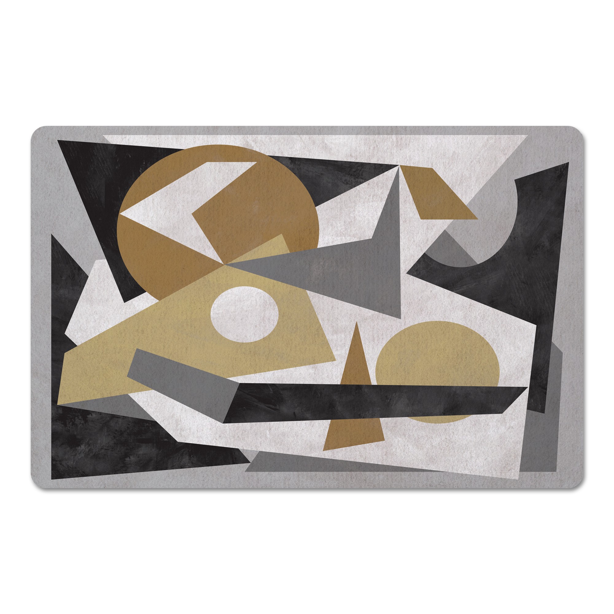 Neutral Gray Abstract 27x18 Floor Mat