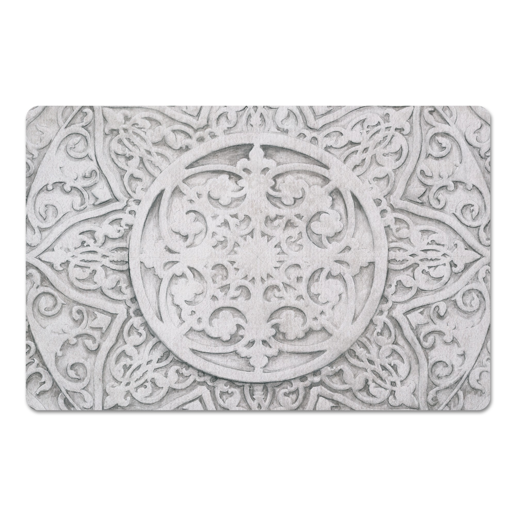White Radial Tile 27x18 Floor Mat
