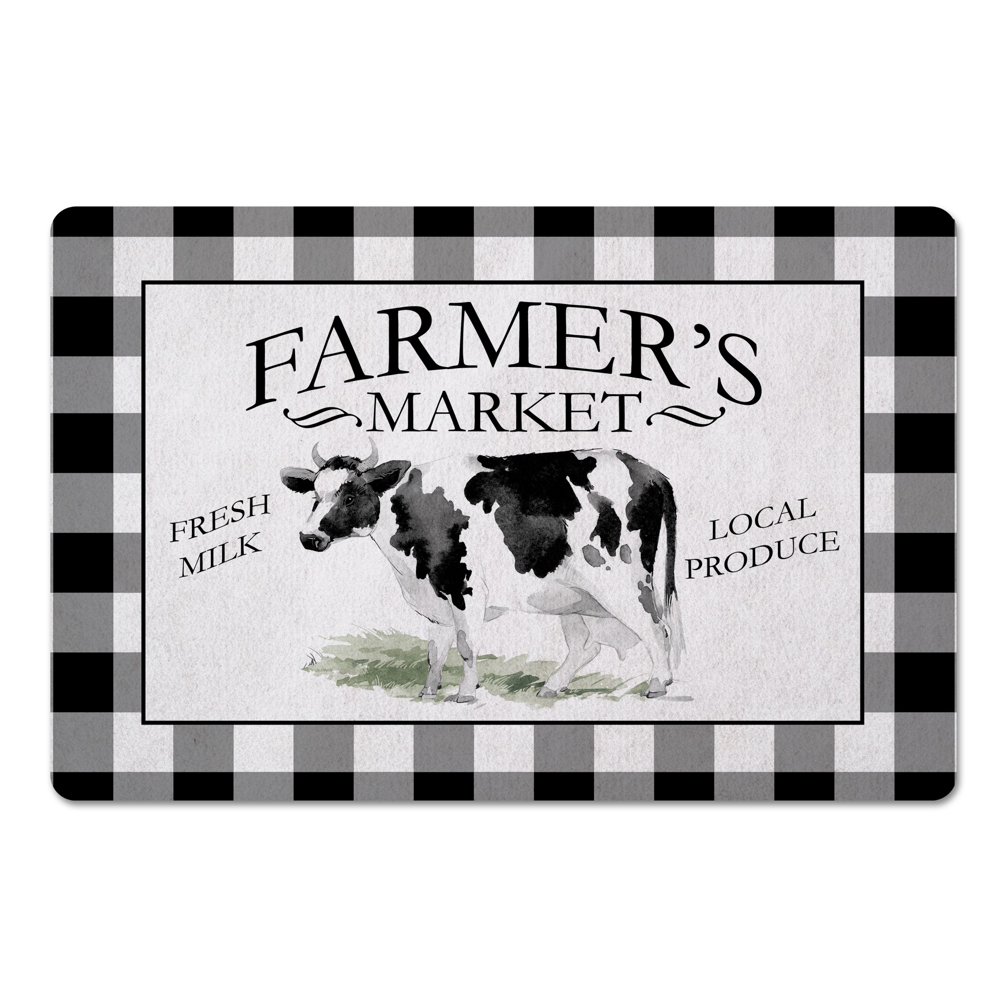 Black Farmers Market 27x18 Floor Mat