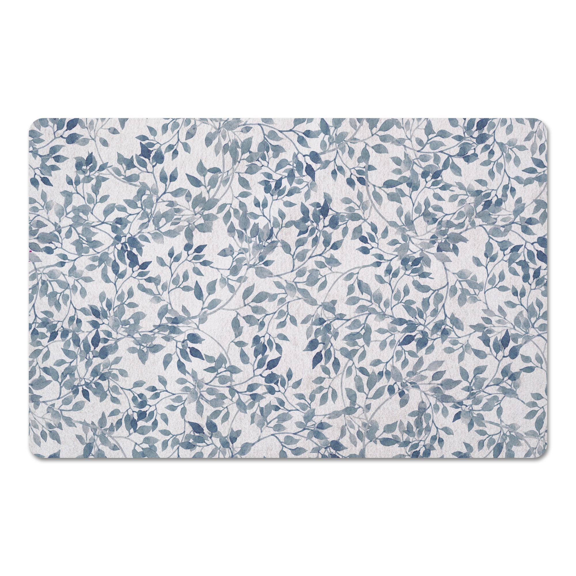 Blue Leaf Lattice 27x18 Floor Mat