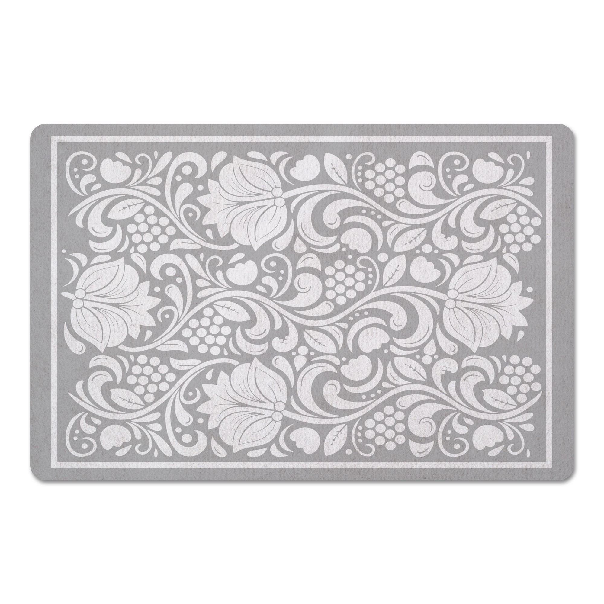 Folk Floral Pattern 27x18 Floor Mat