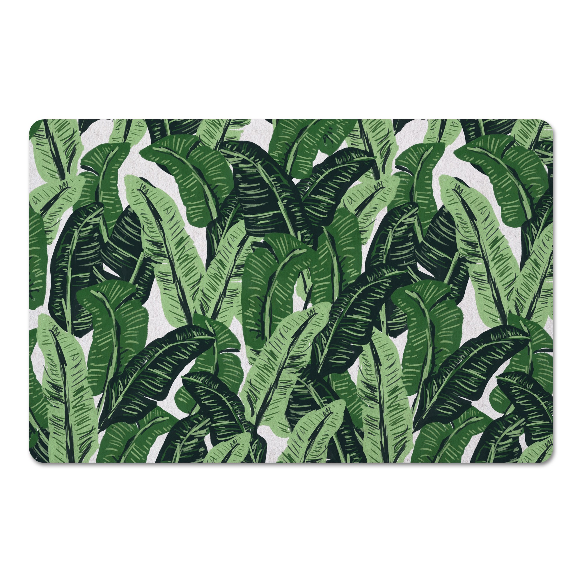 Shades of Green Palm Leaves 27x18 Floor Mat