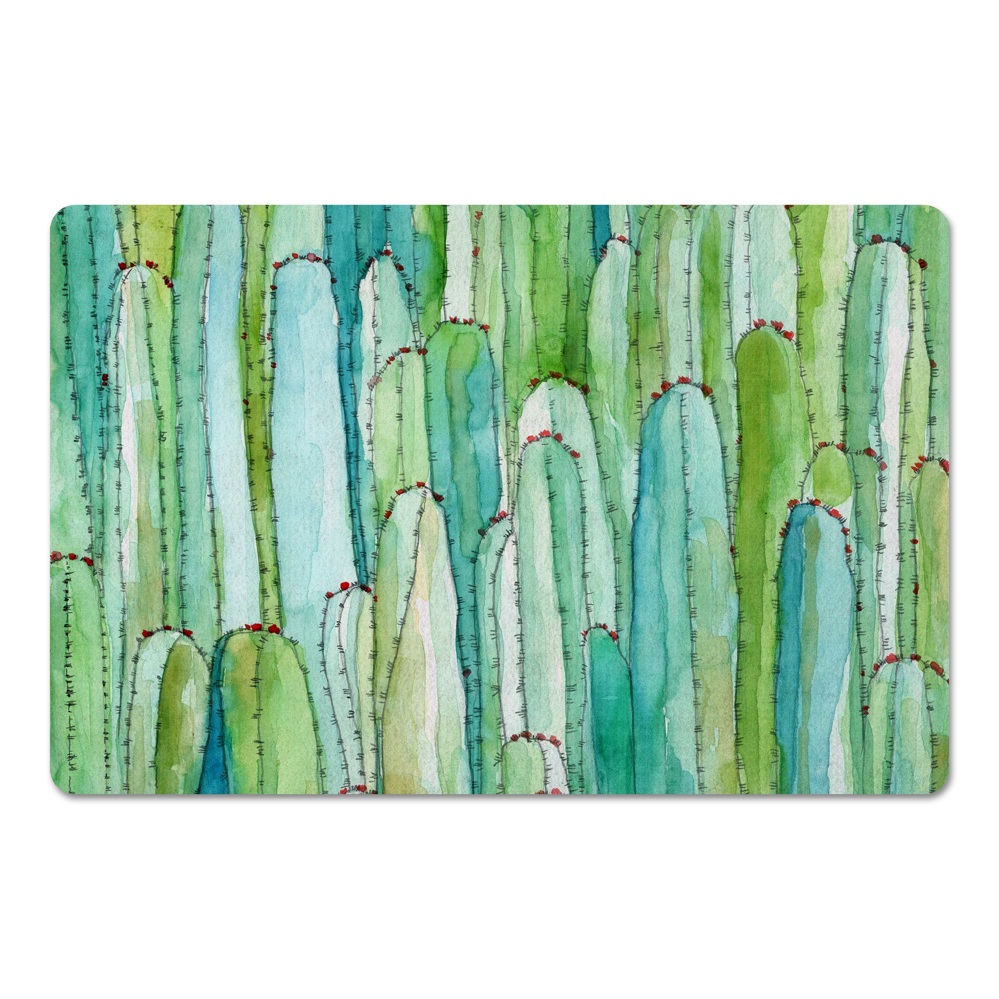 Watercolor Cactus Wall 27x18 Floor Mat