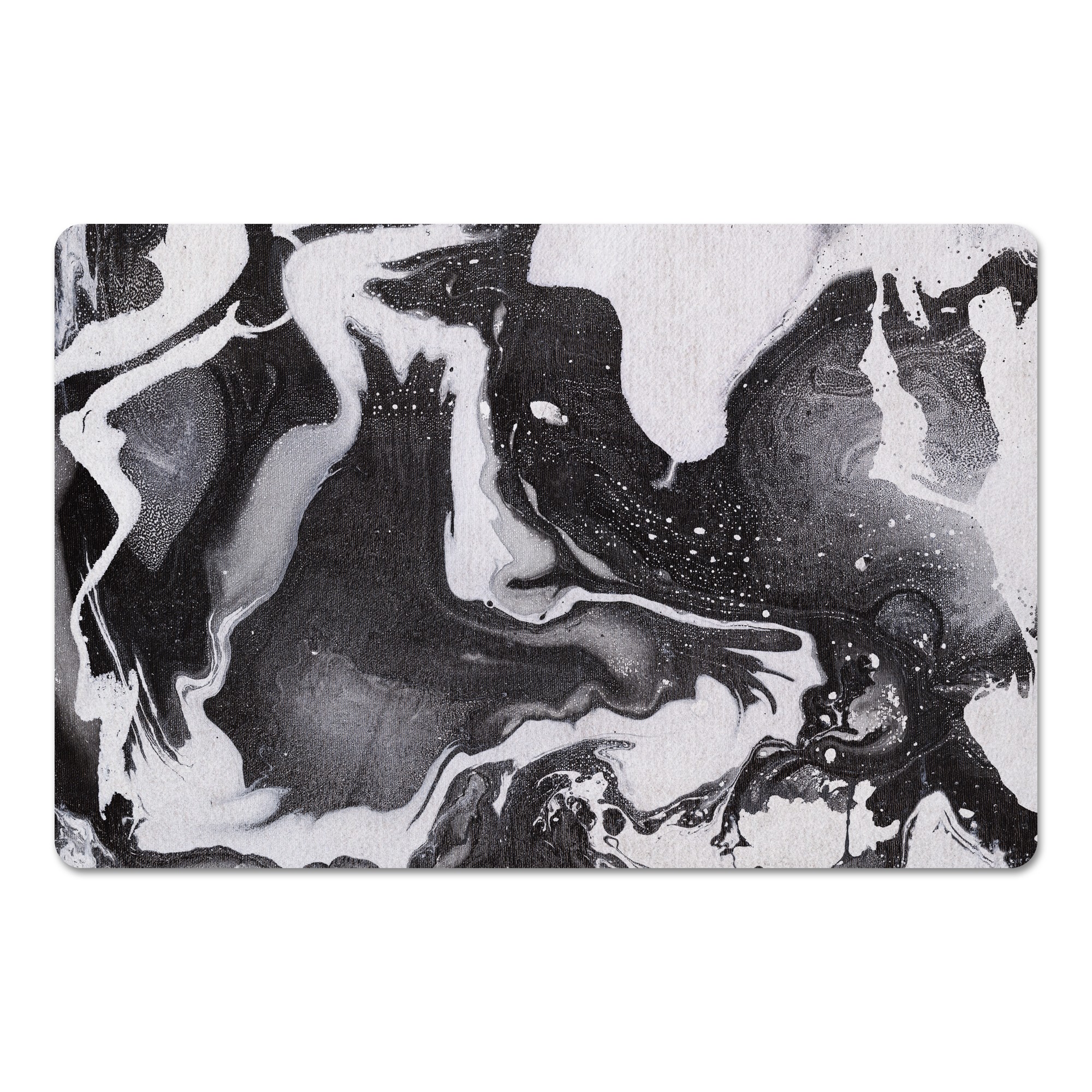 Black and White Marble 27x18 Floor Mat