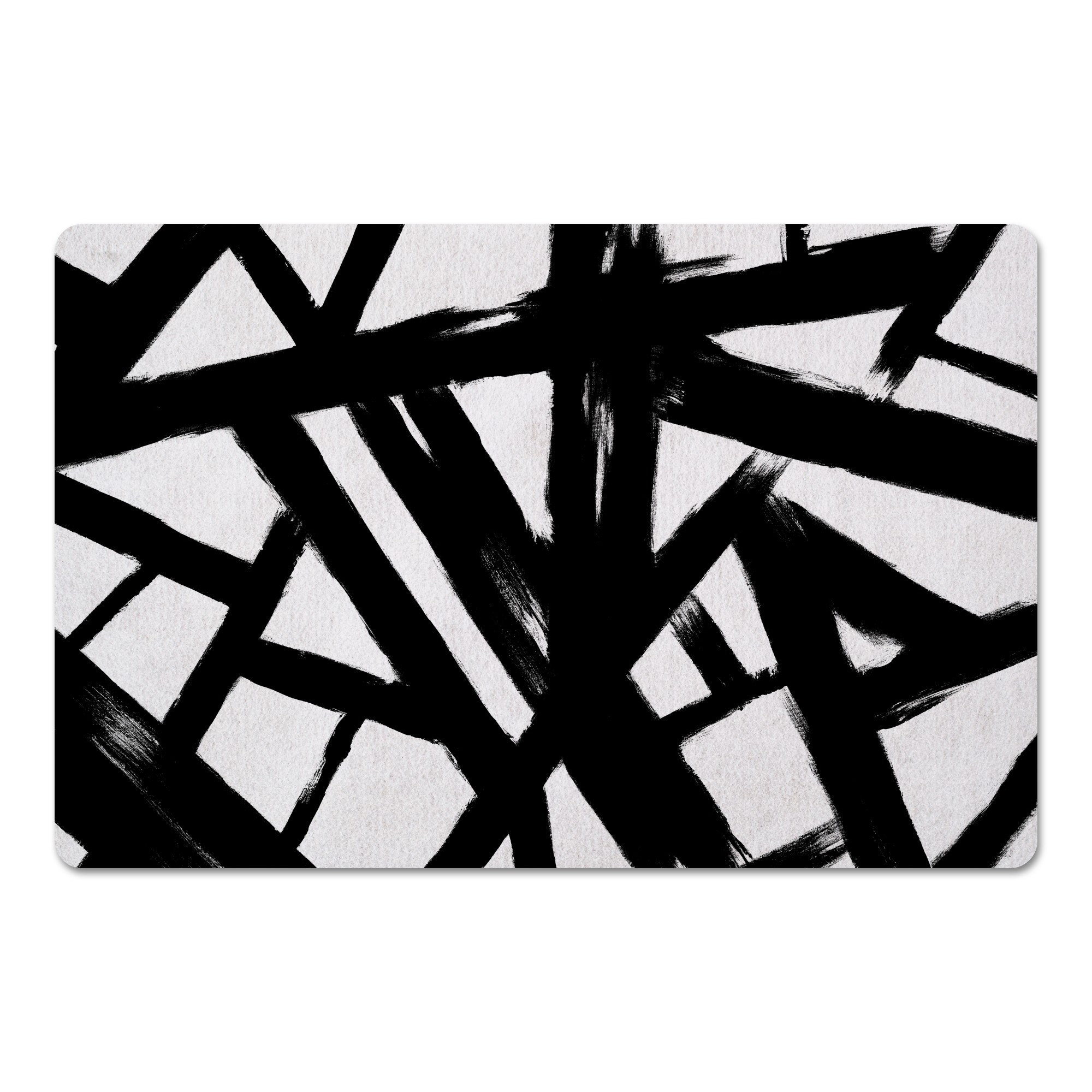 Black Strokes 27x18 Floor Mat