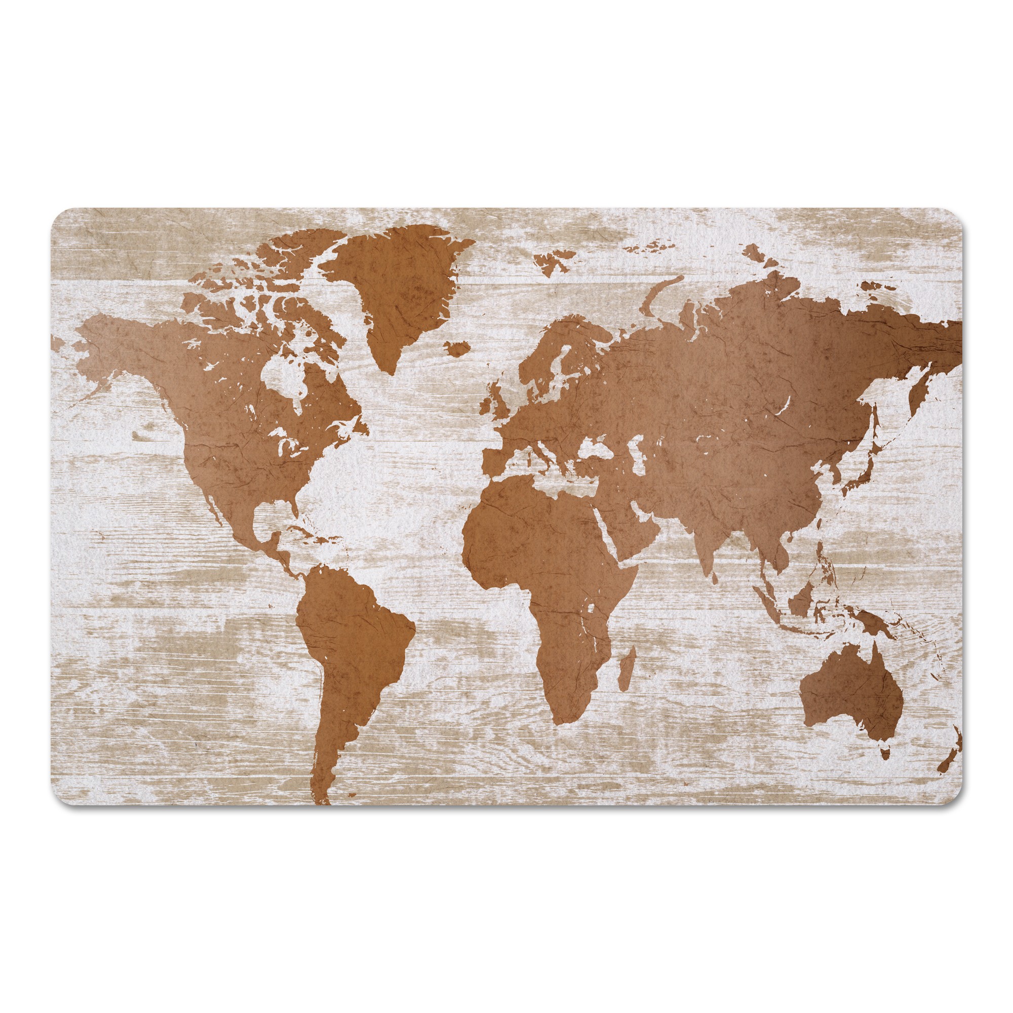 Copper World Map 27x18 Floor Mat