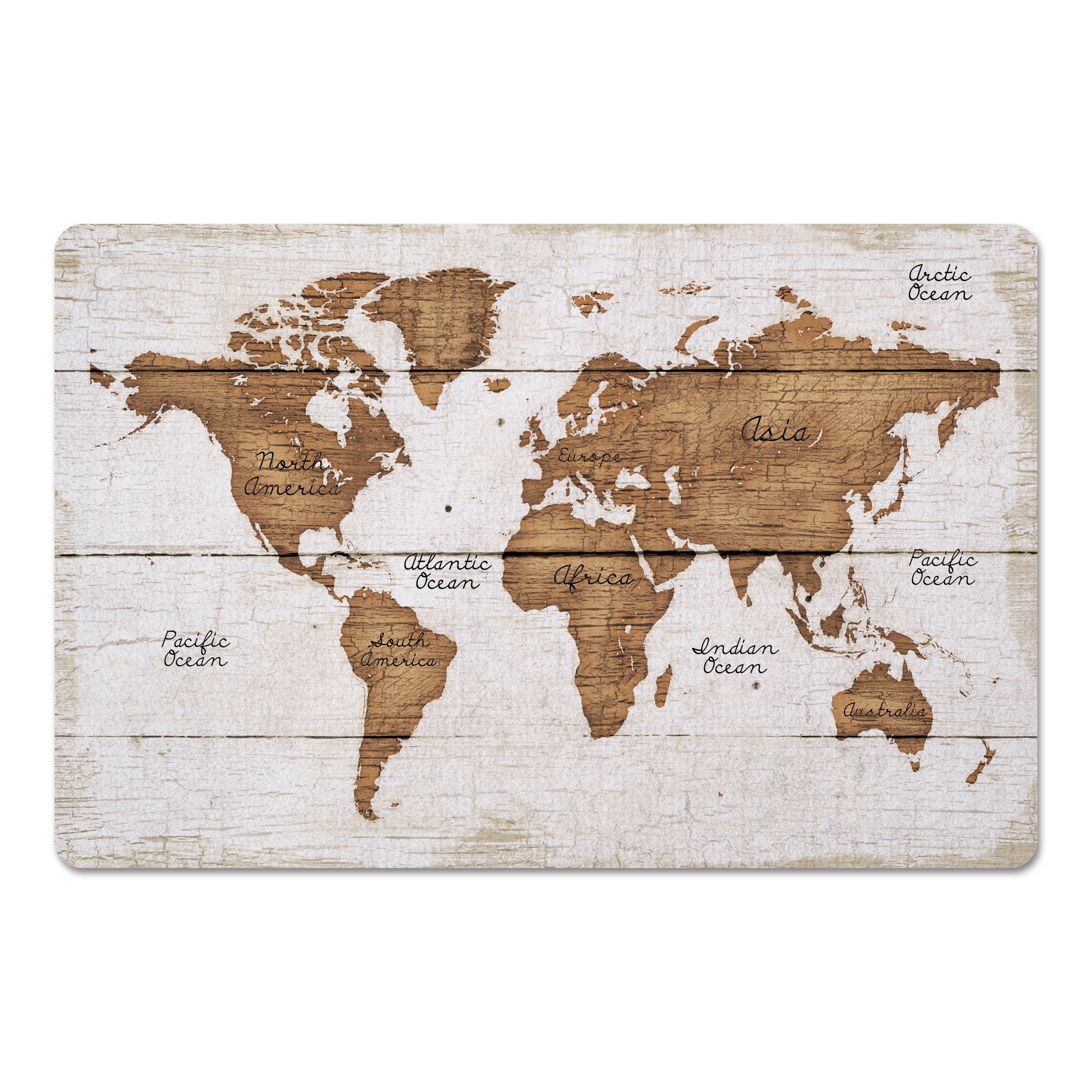 Distressed World Map 27x18 Floor Mat