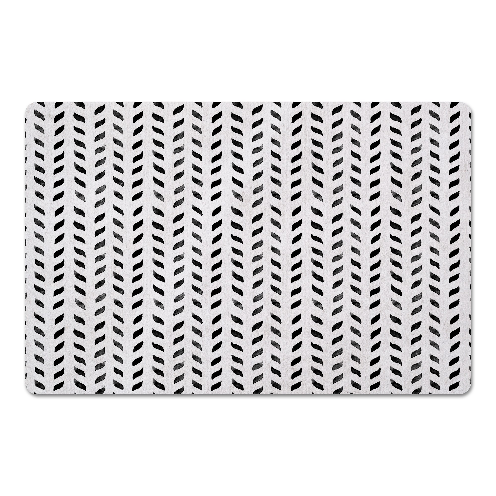 Abstract Black Petals 27x18 Floor Mat