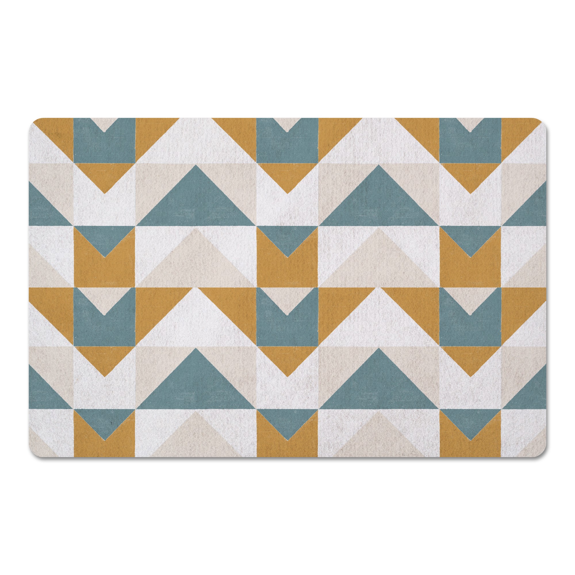Geometric Mustard Patterned 27x18 Floor Mat