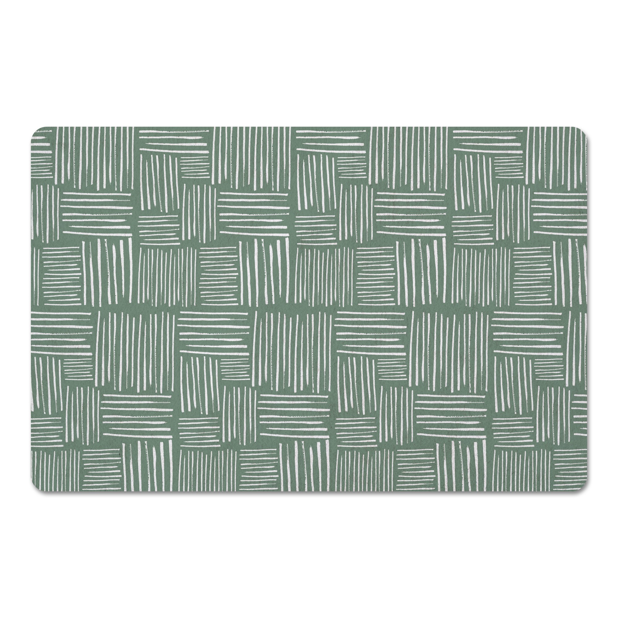 Green Cross Hatch 27x18 Floor Mat