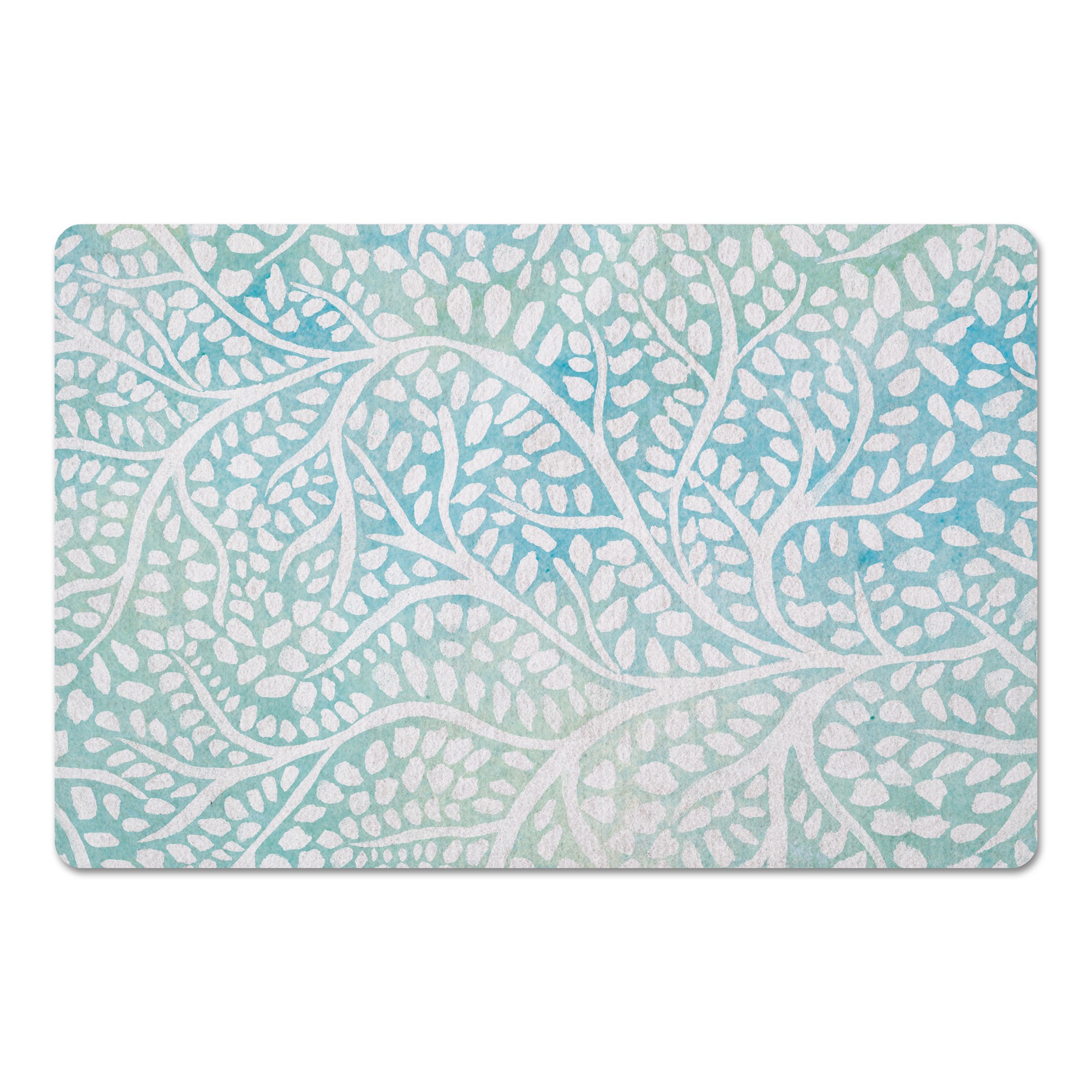 Mint Abstract Trees 27x18 Floor Mat
