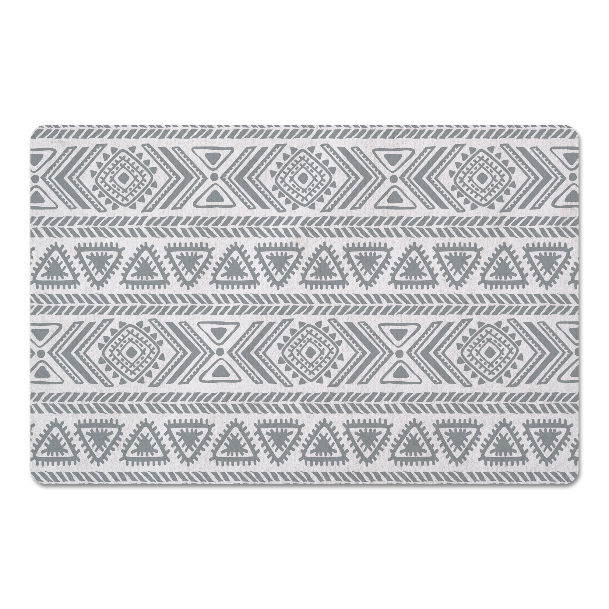 Gray Tribal Pattern 27x18 Floor Mat