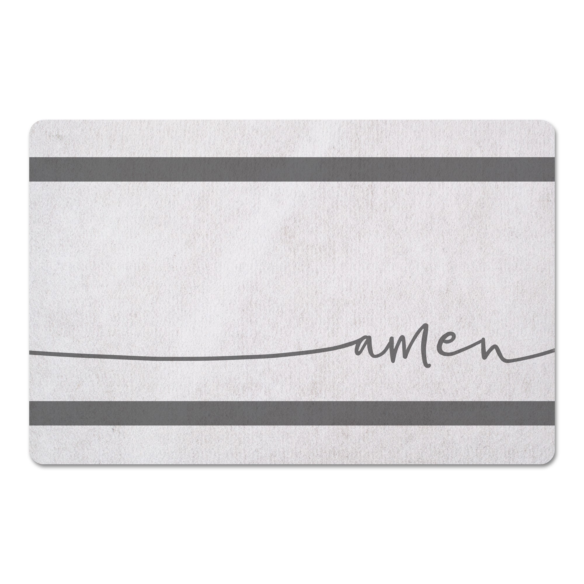 Black and White Amen 27x18 Floor Mat