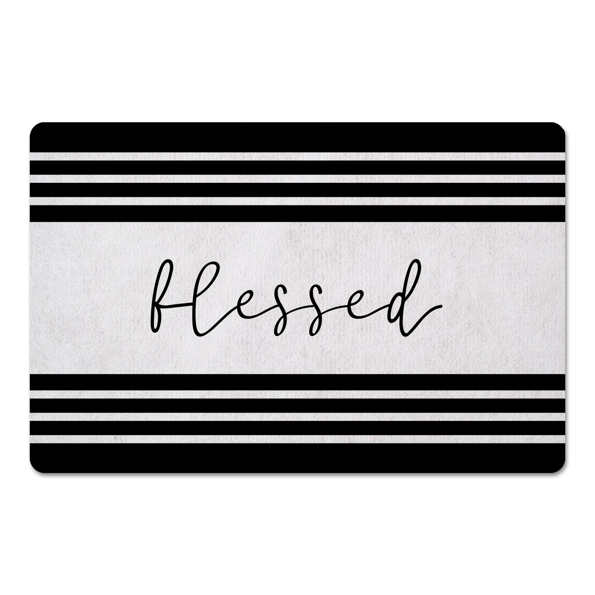 Blessed Stripe Farmhouse 27x18 Floor Mat