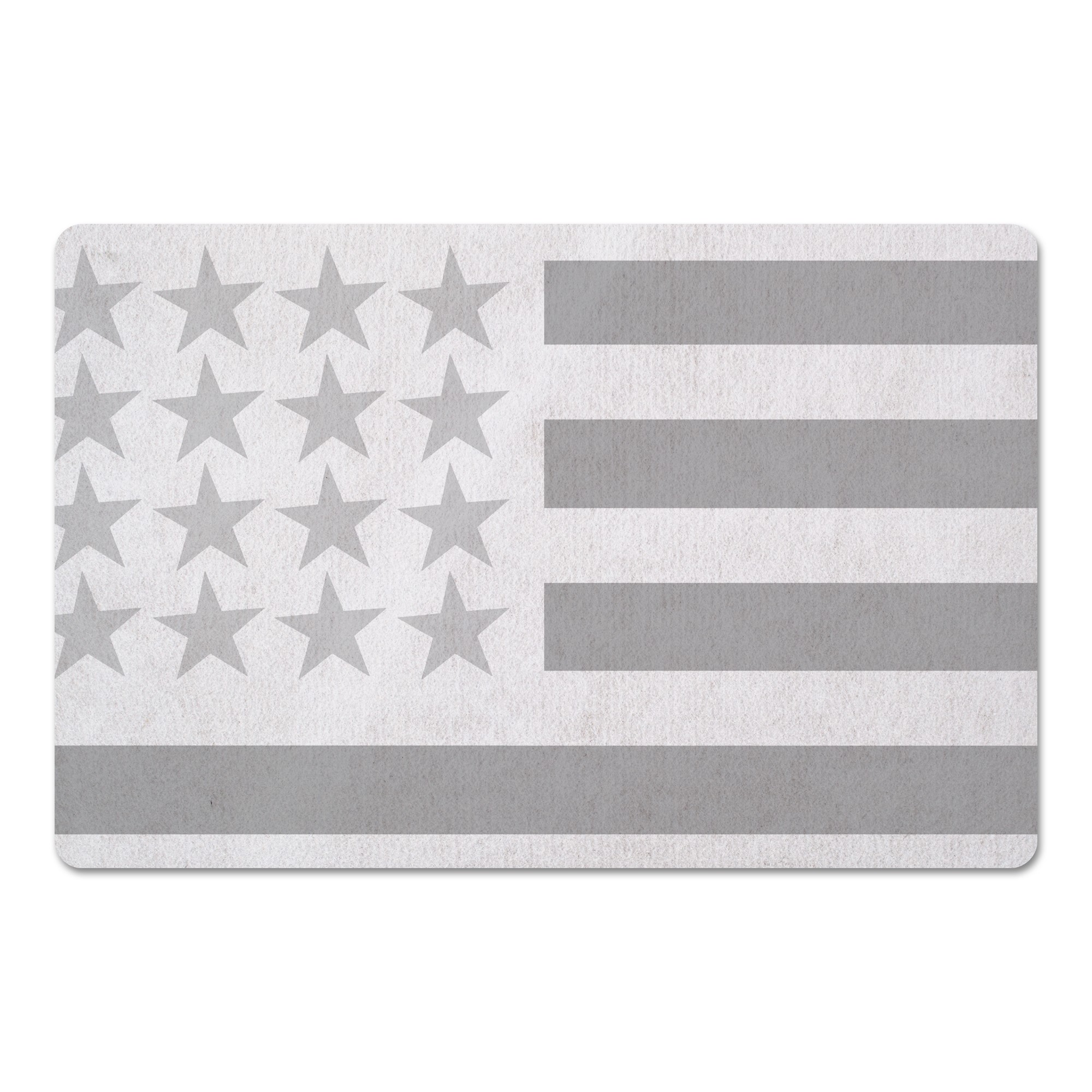 Gray and White Flag 27x18 Floor Mat