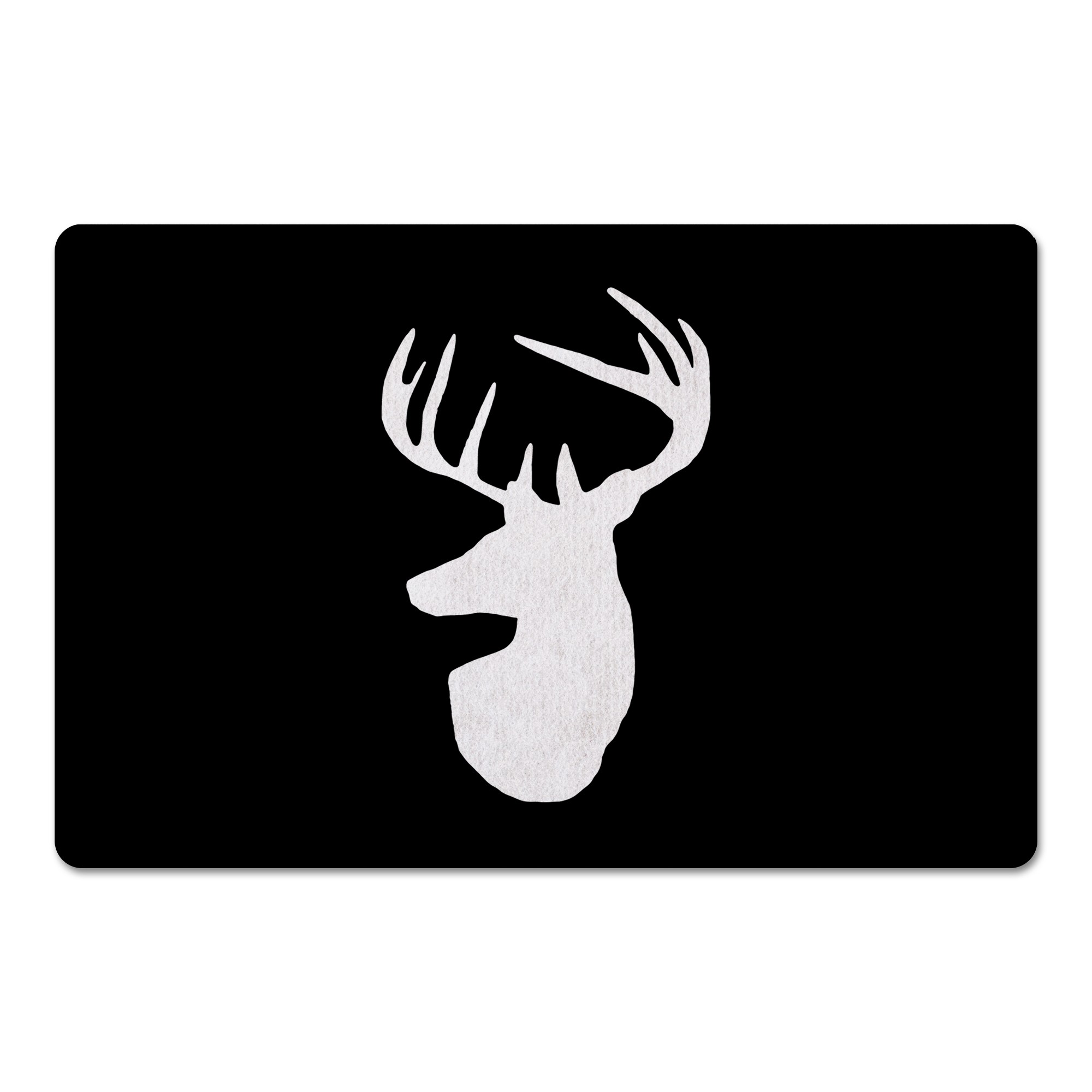Black And White Deer 27x18 Floor Mat