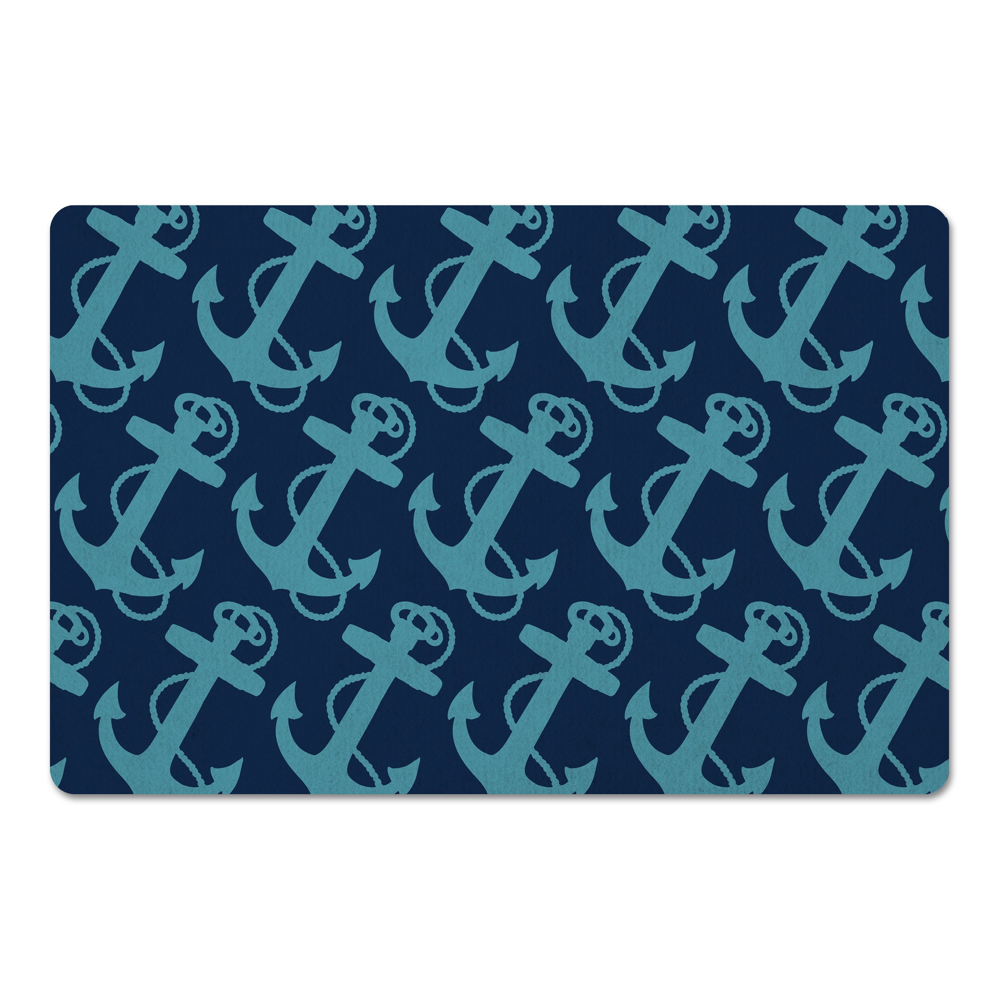 Teal Anchors 27x18 Floor Mat