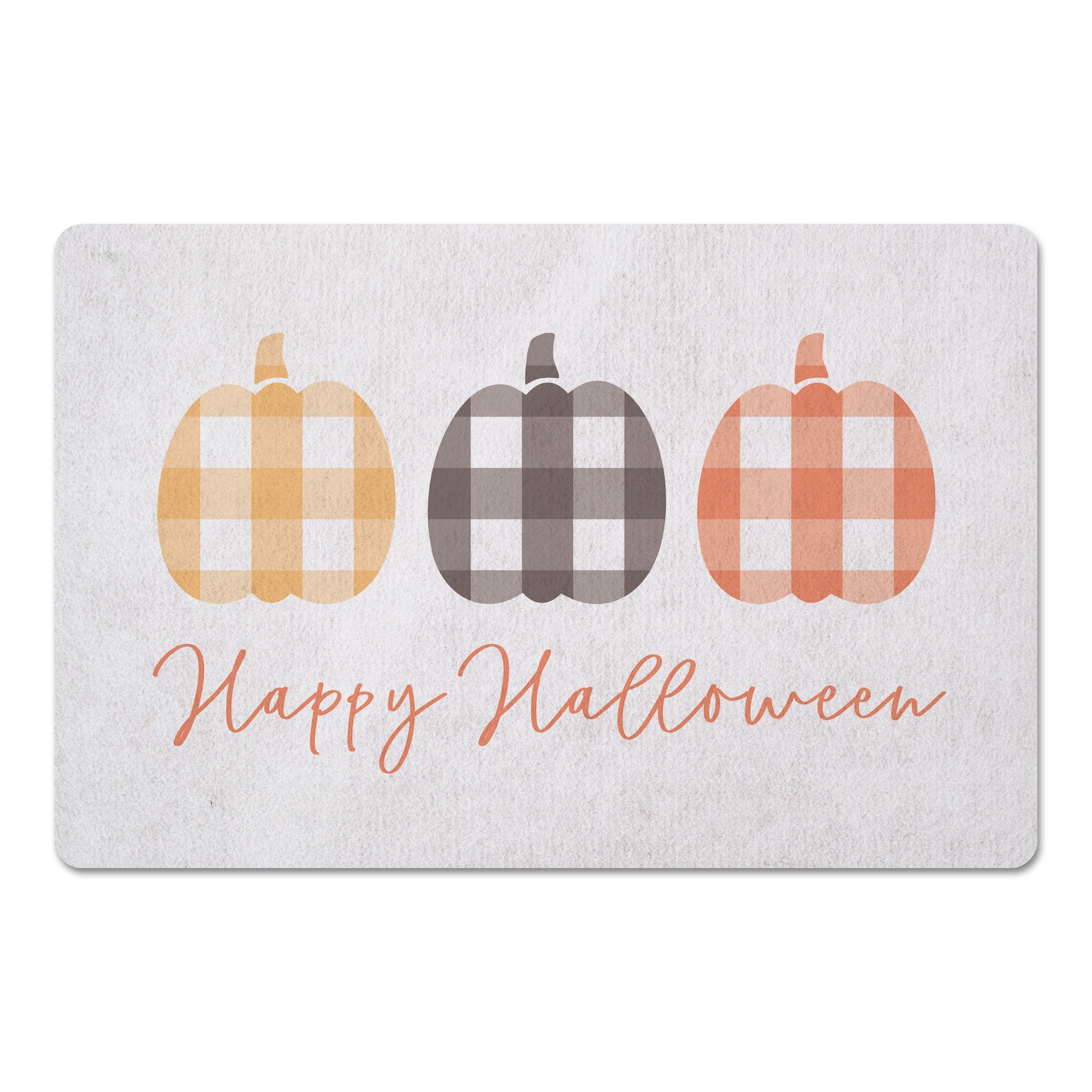 Plaid Pumpkins 27x18 Floor Mat