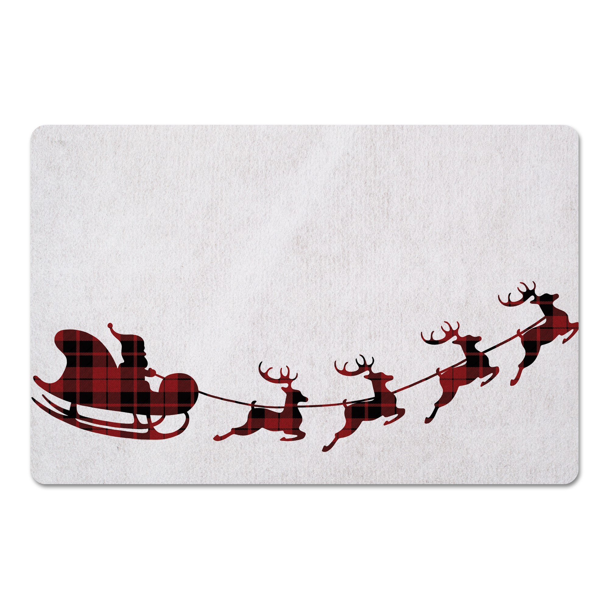 Santa's Plaid Sleigh 27x18 Floor Mat
